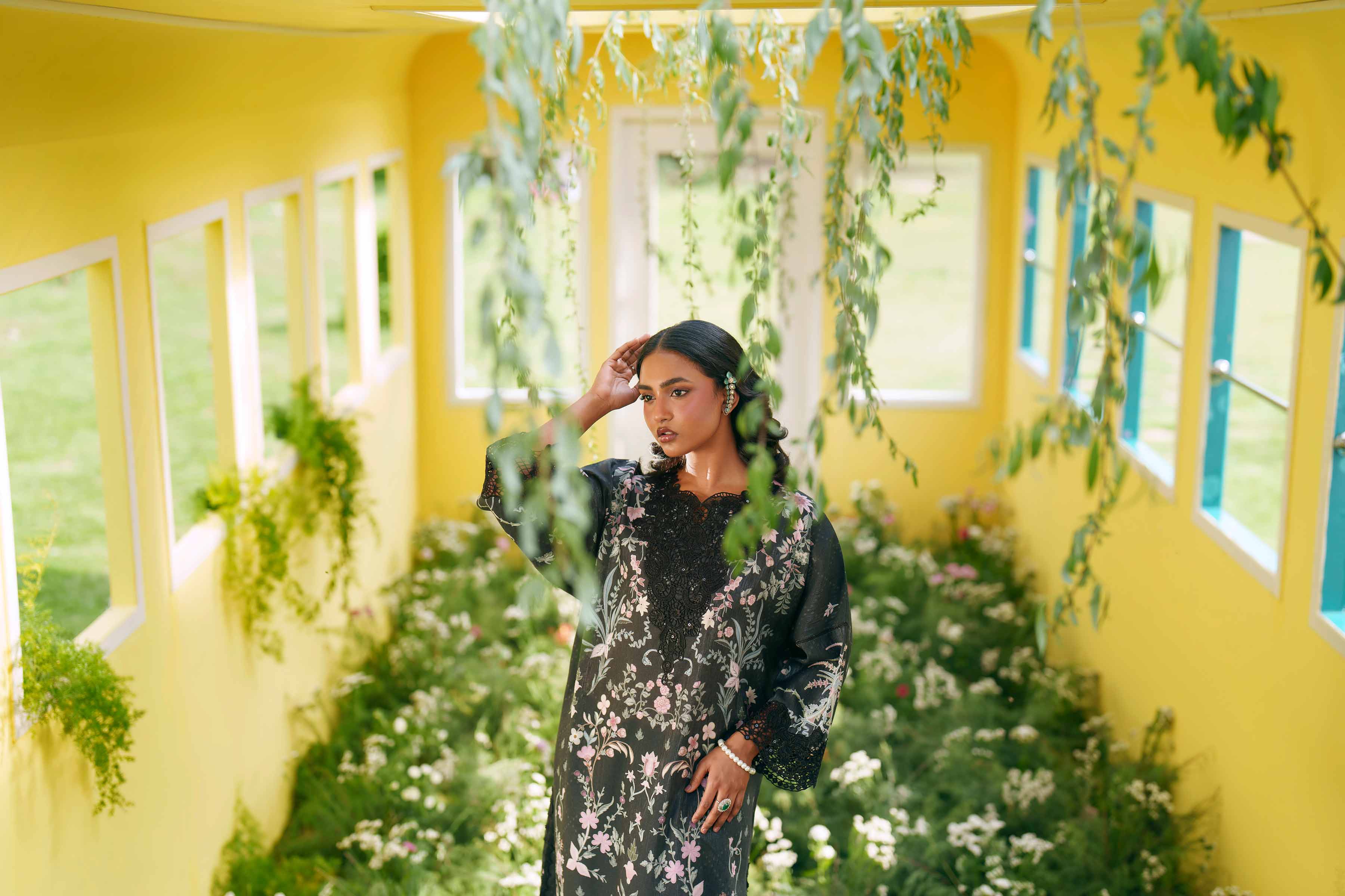 2 Piece - Printed Embroidered Suit - PE26-487