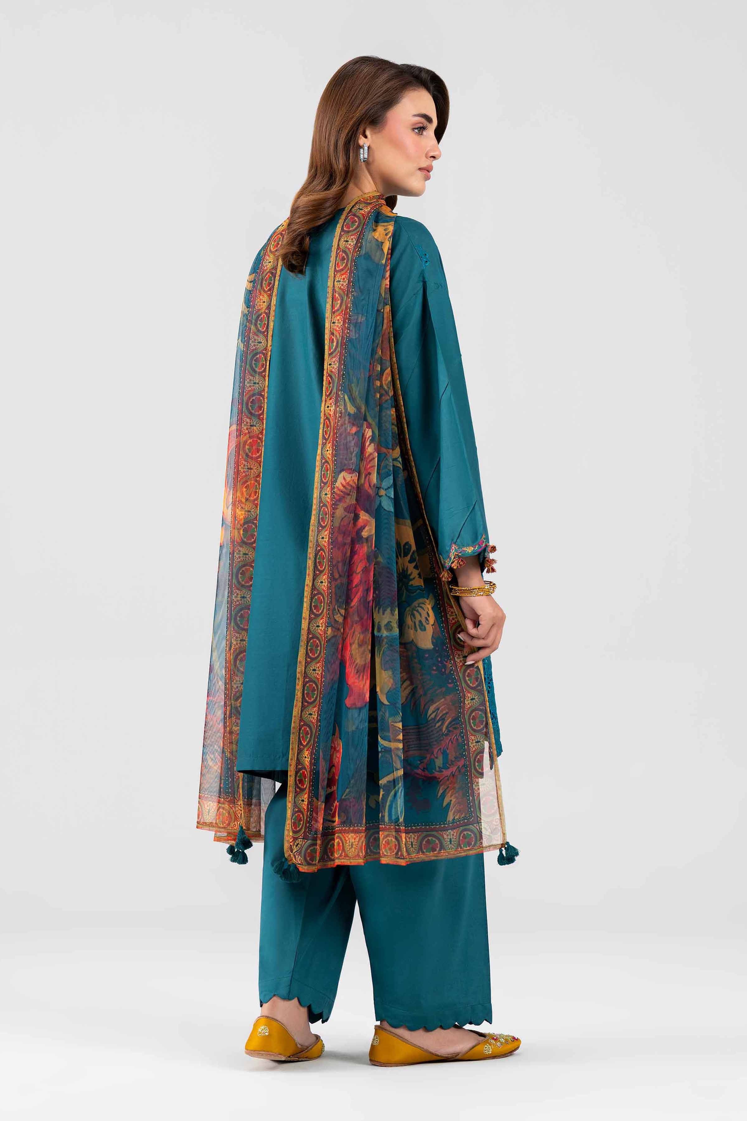 3 Piece - Printed Embroidered Suit - PE26-509