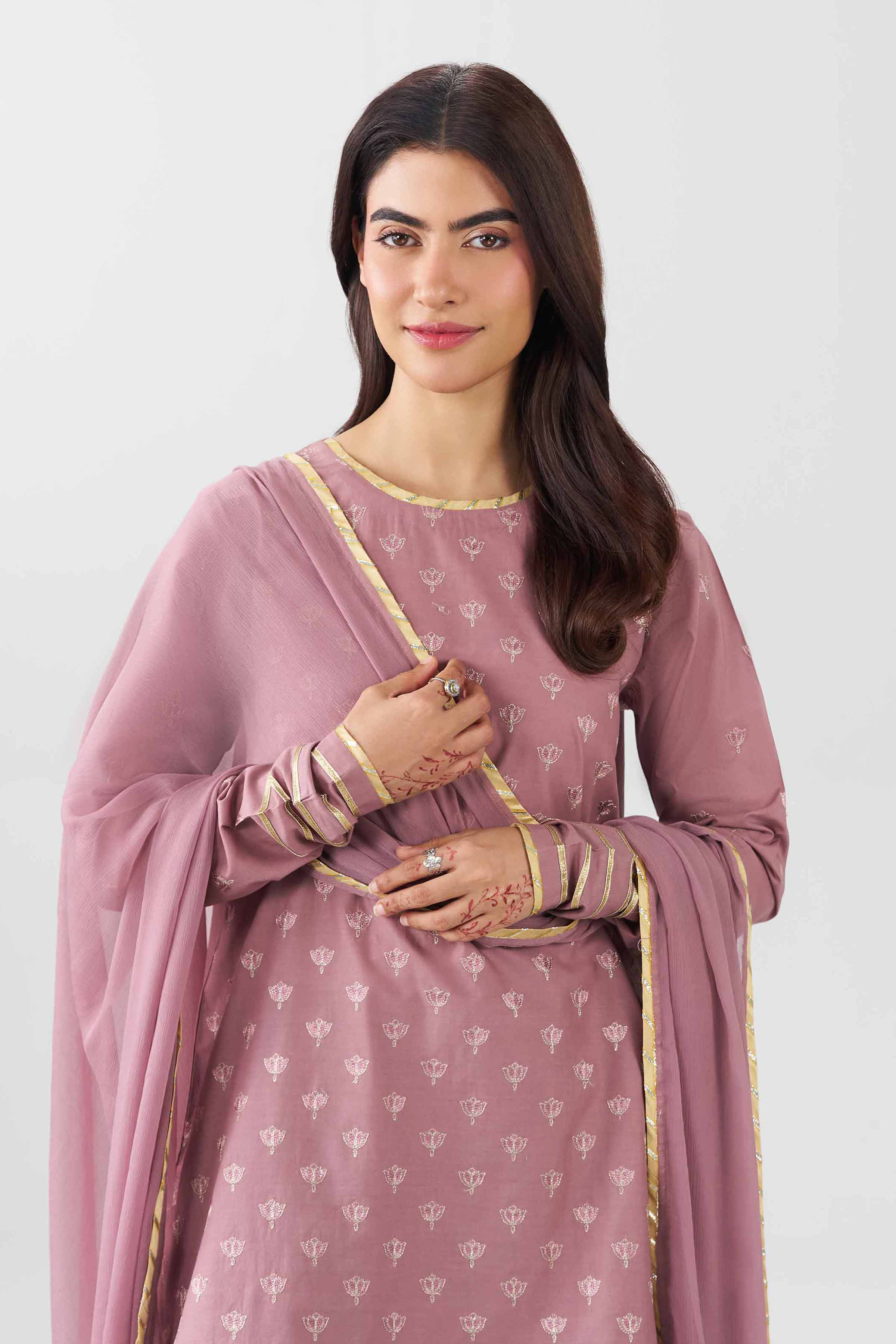 3 Piece - Embroidered Suit - PE26-516