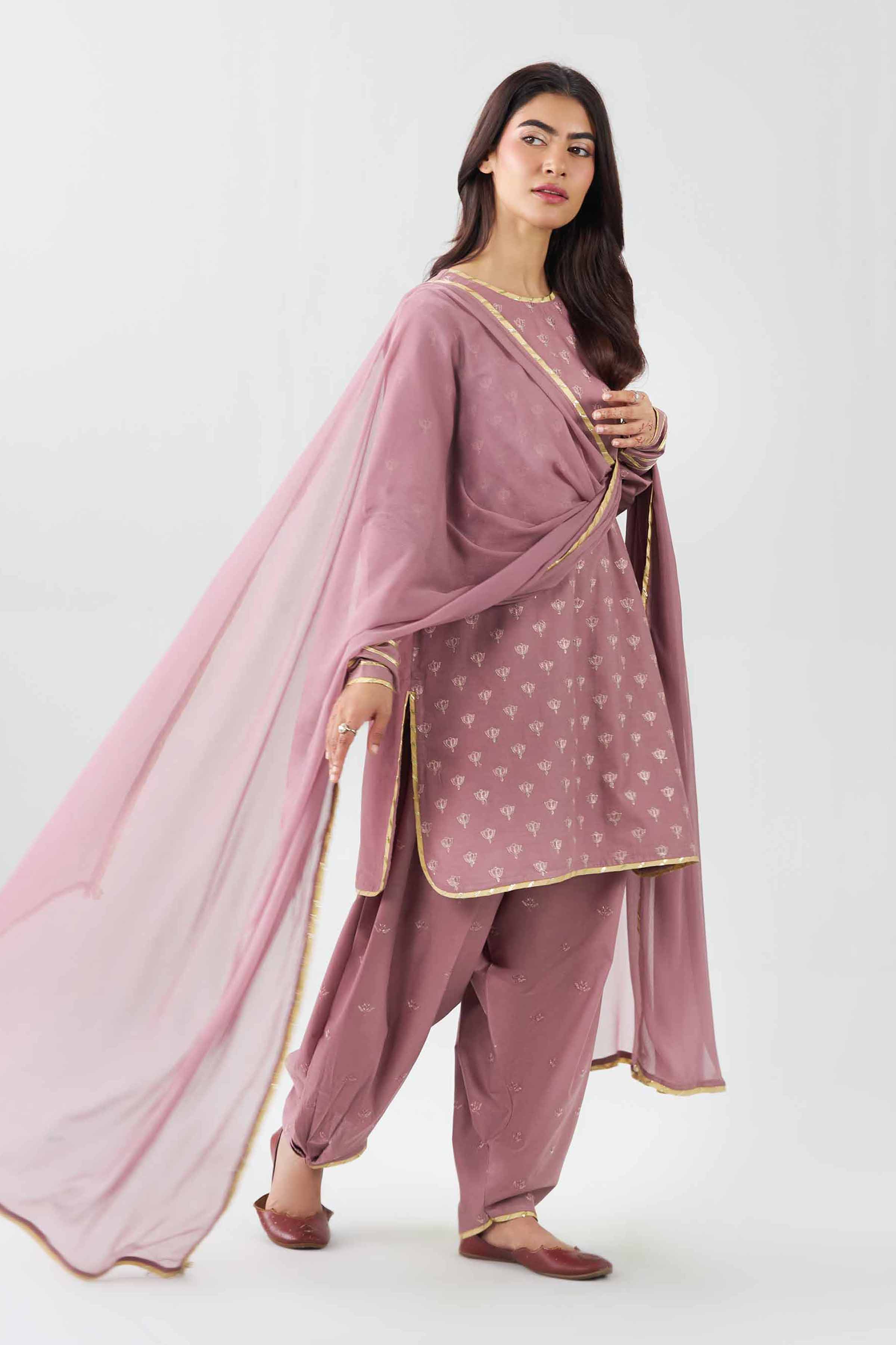 3 Piece - Embroidered Suit - PE26-516