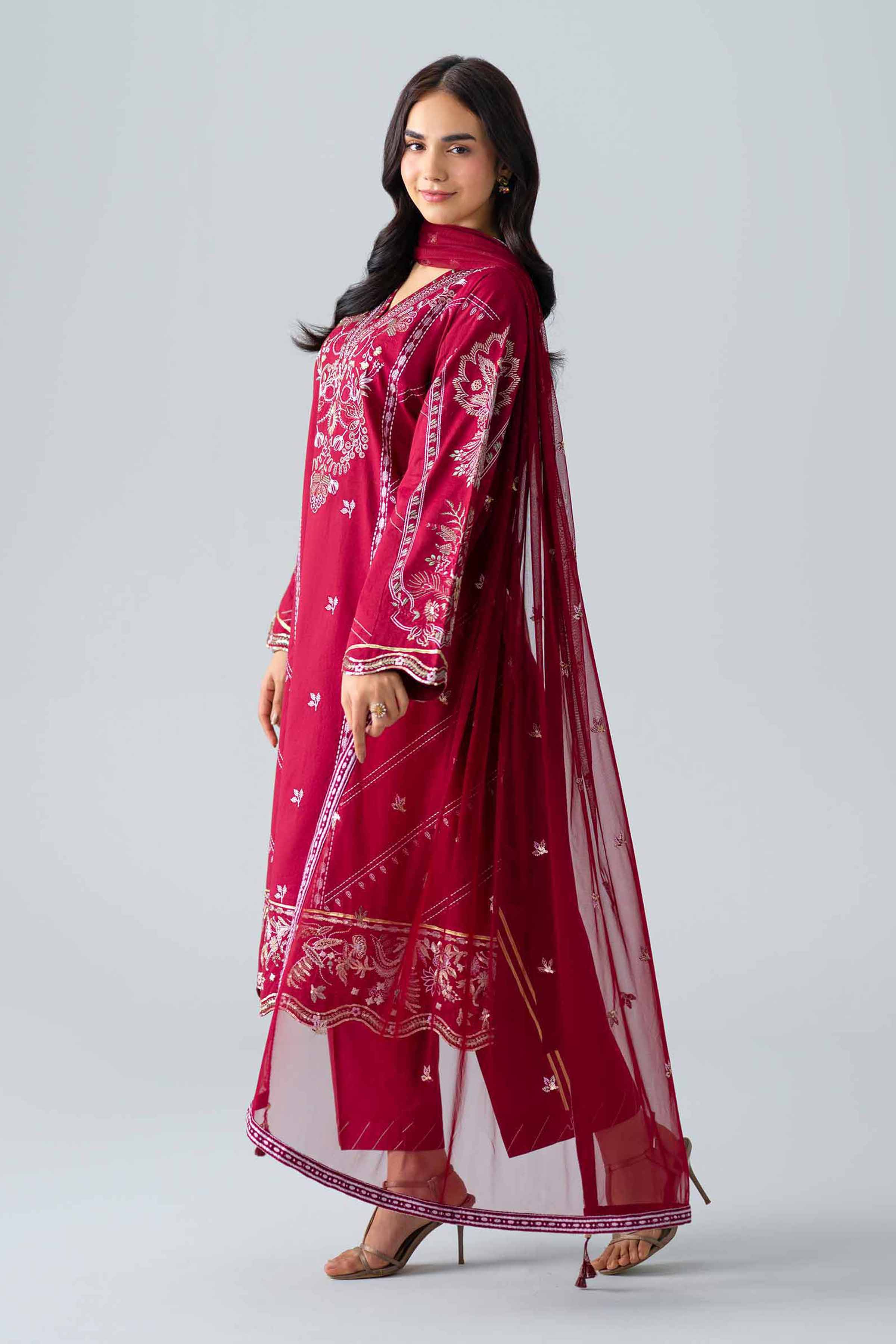 3 Piece - Embroidered Suit - PE26-542
