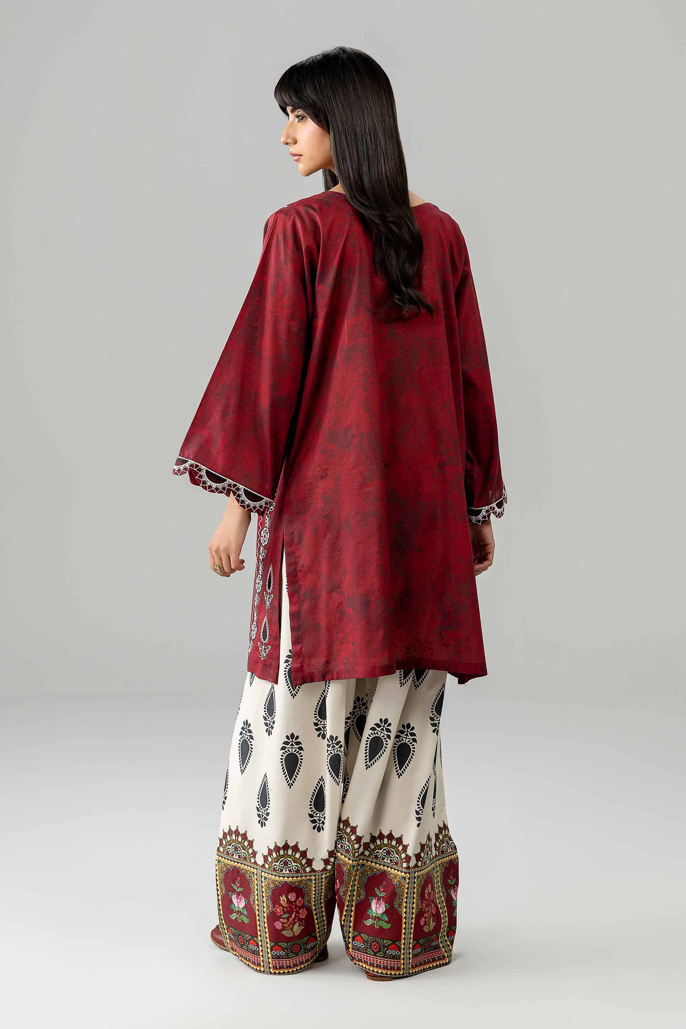 2 Piece - Printed Embroidered Suit - PE26-585