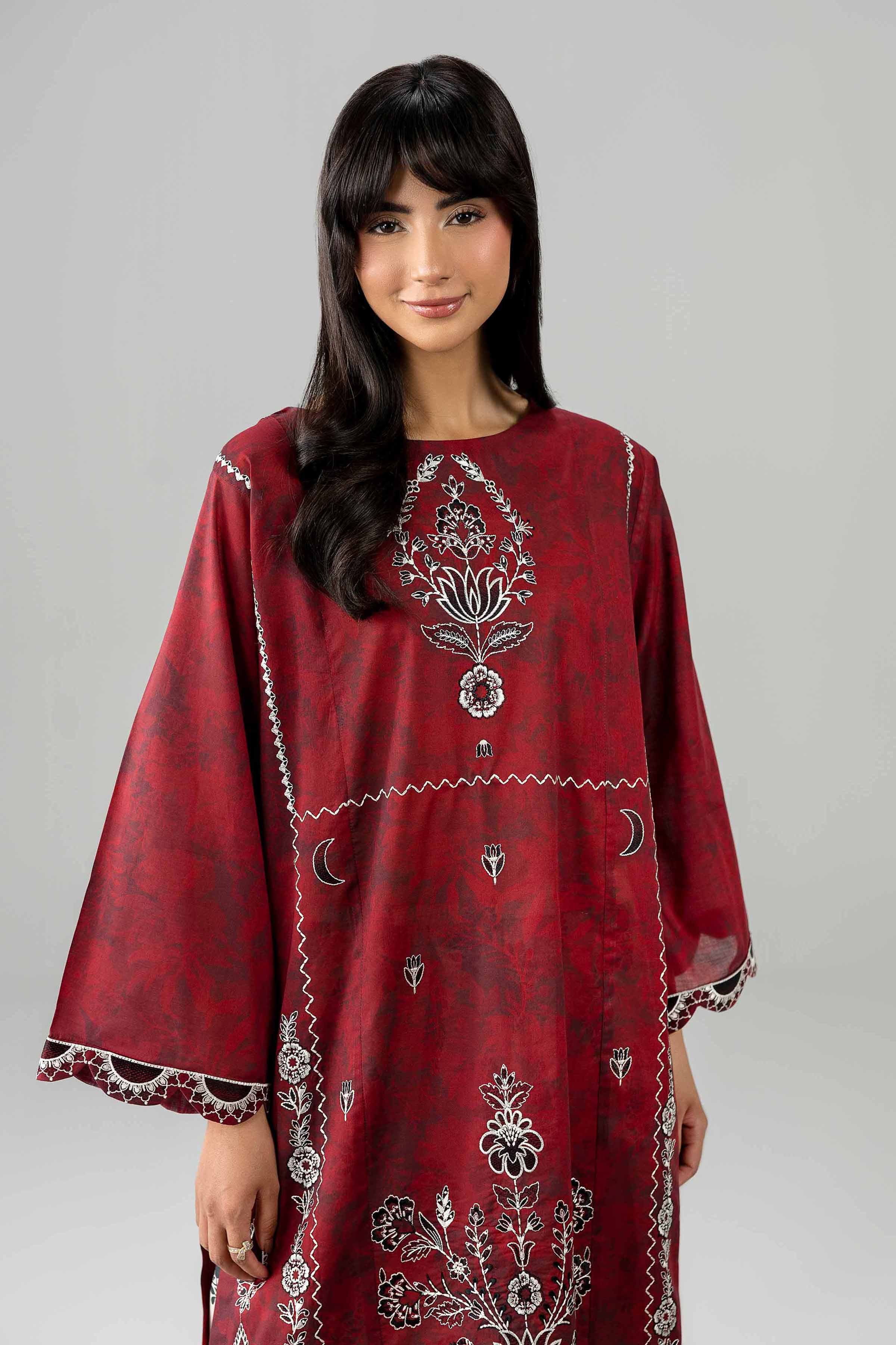 2 Piece - Printed Embroidered Suit - PE26-585