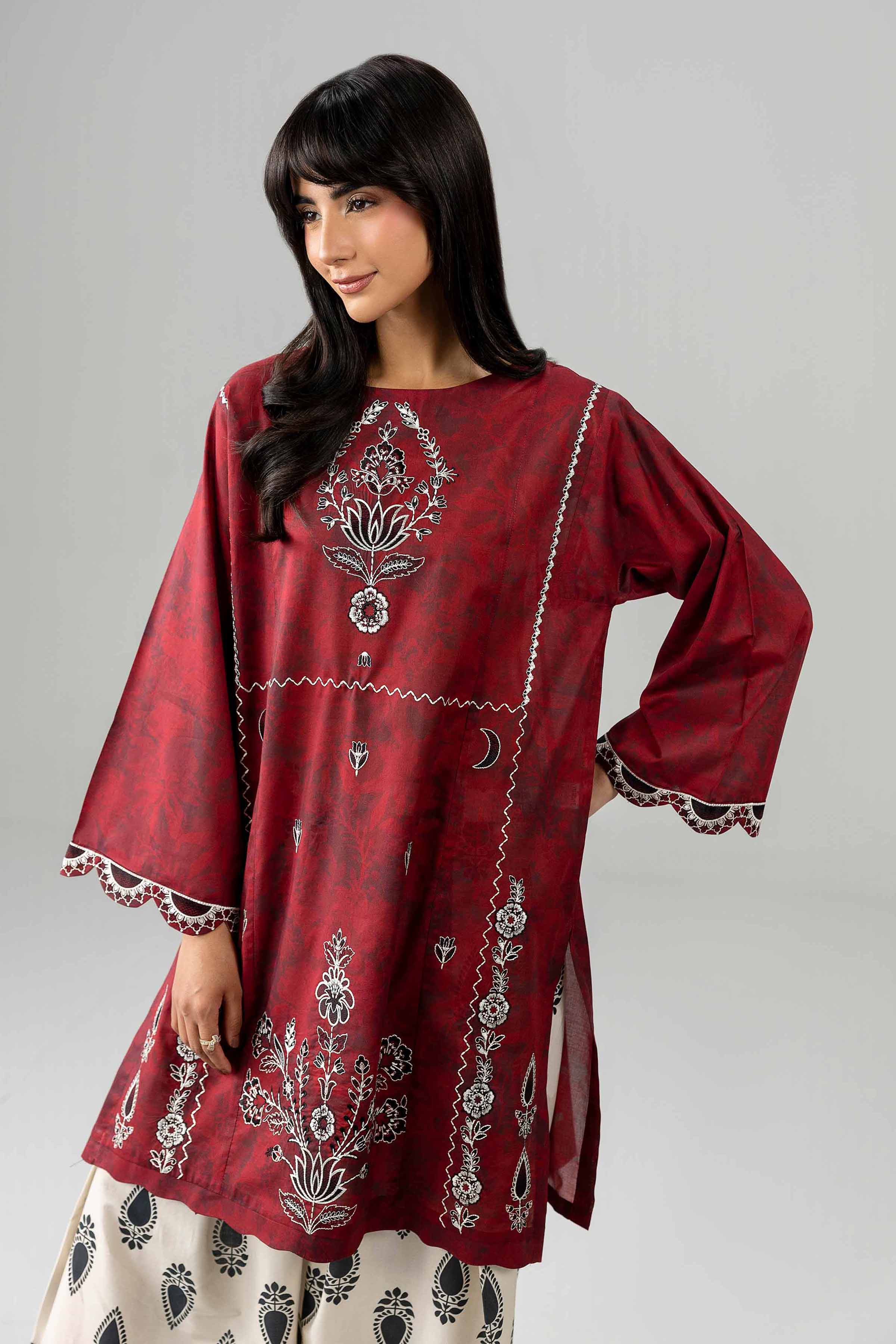 2 Piece - Printed Embroidered Suit - PE26-585