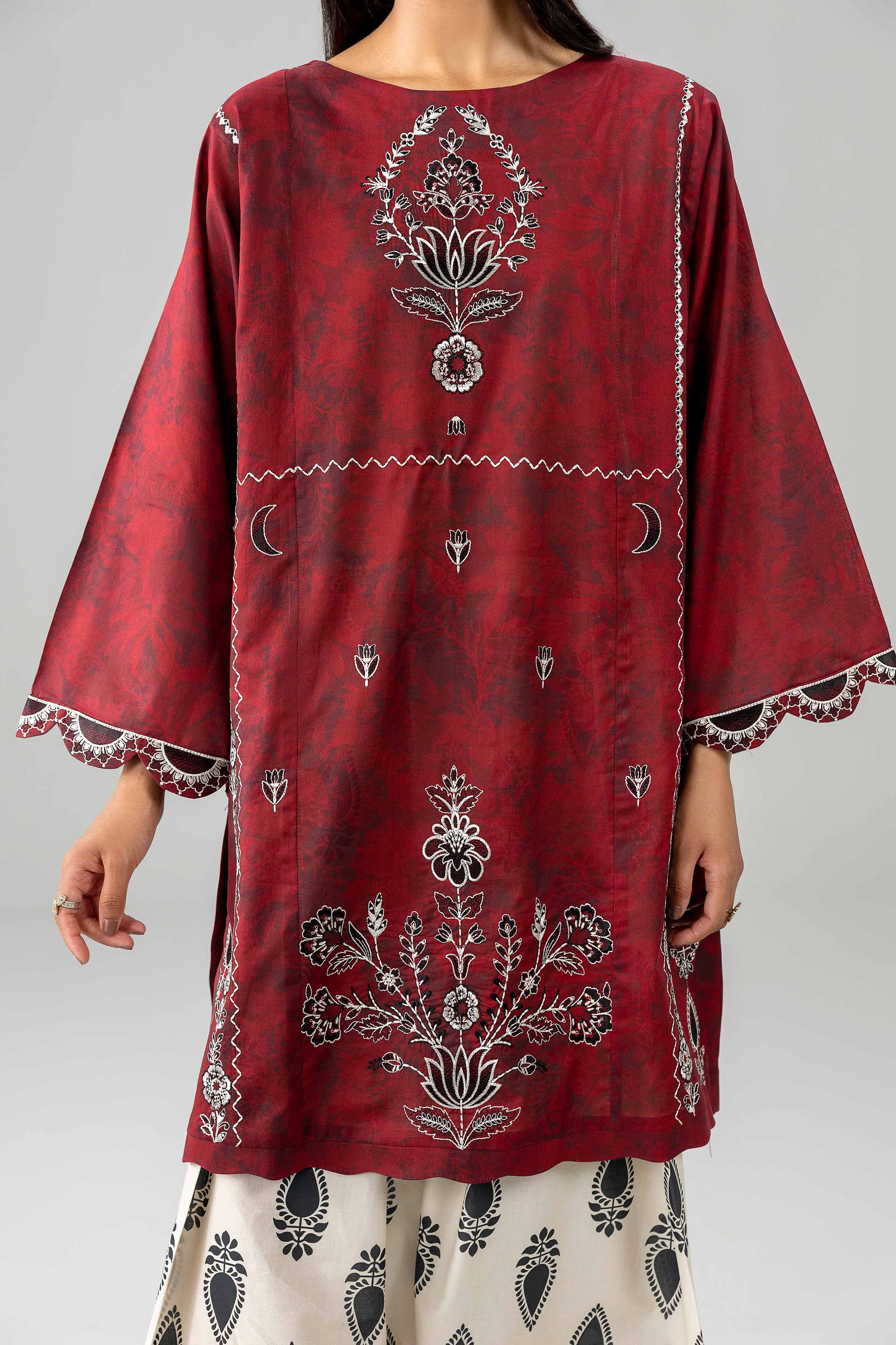 2 Piece - Printed Embroidered Suit - PE26-585