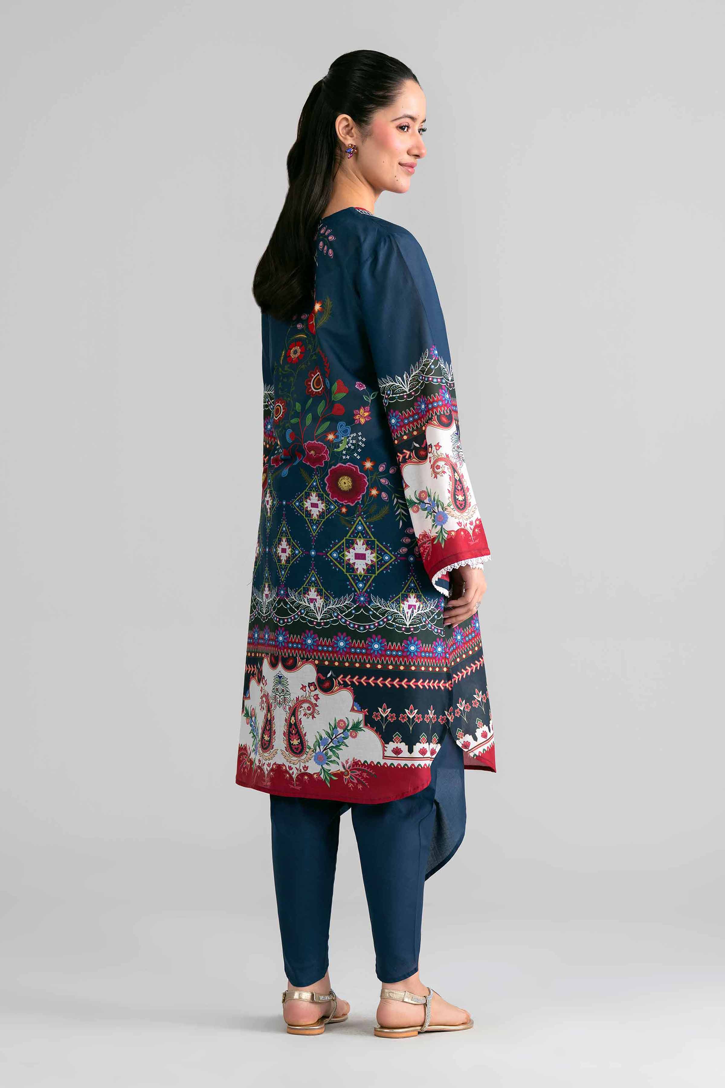 2 Piece - Printed Embroidered Suit - PE26-592