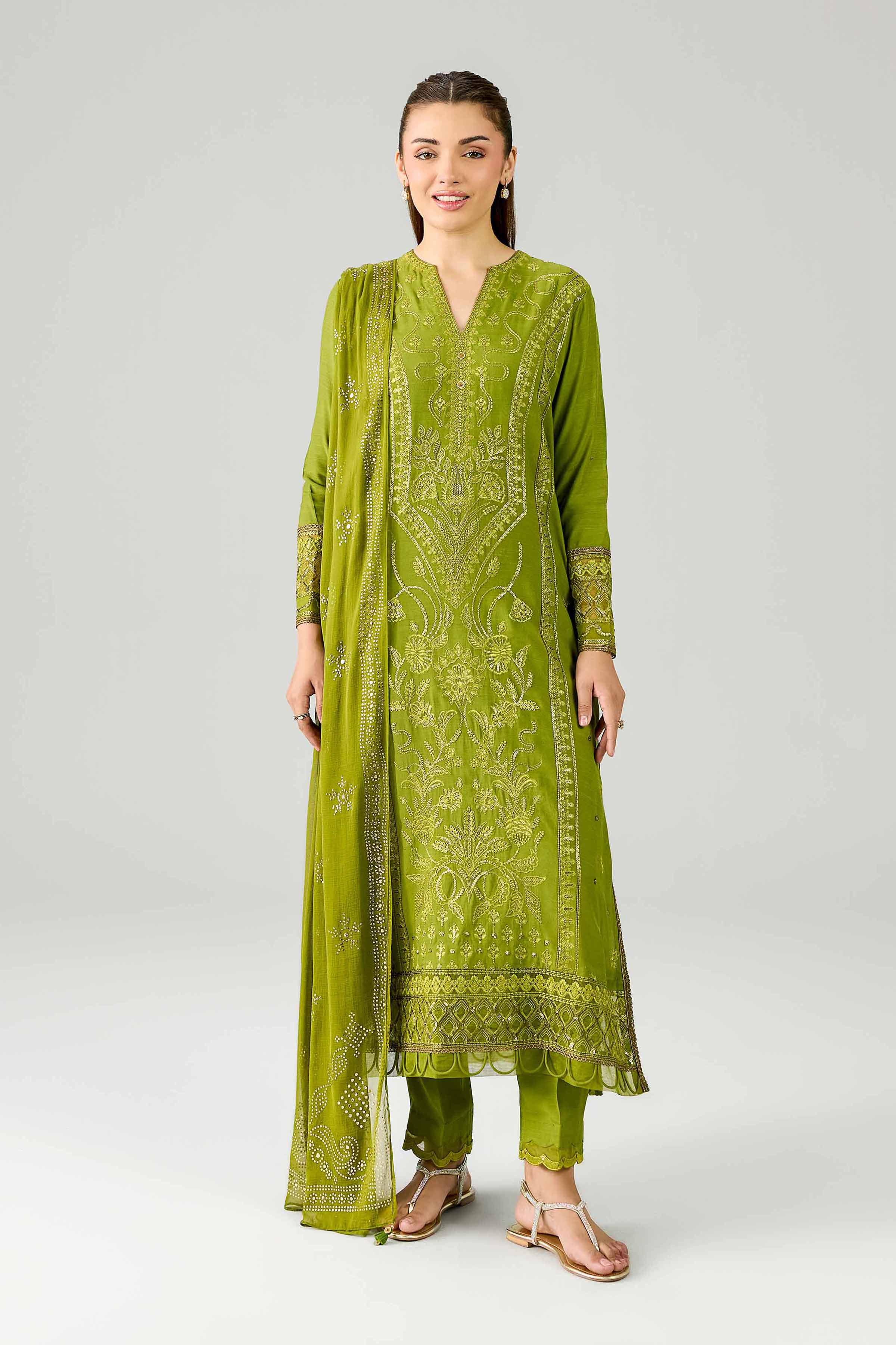 3 Piece - Embroidered Suit - PE26-599