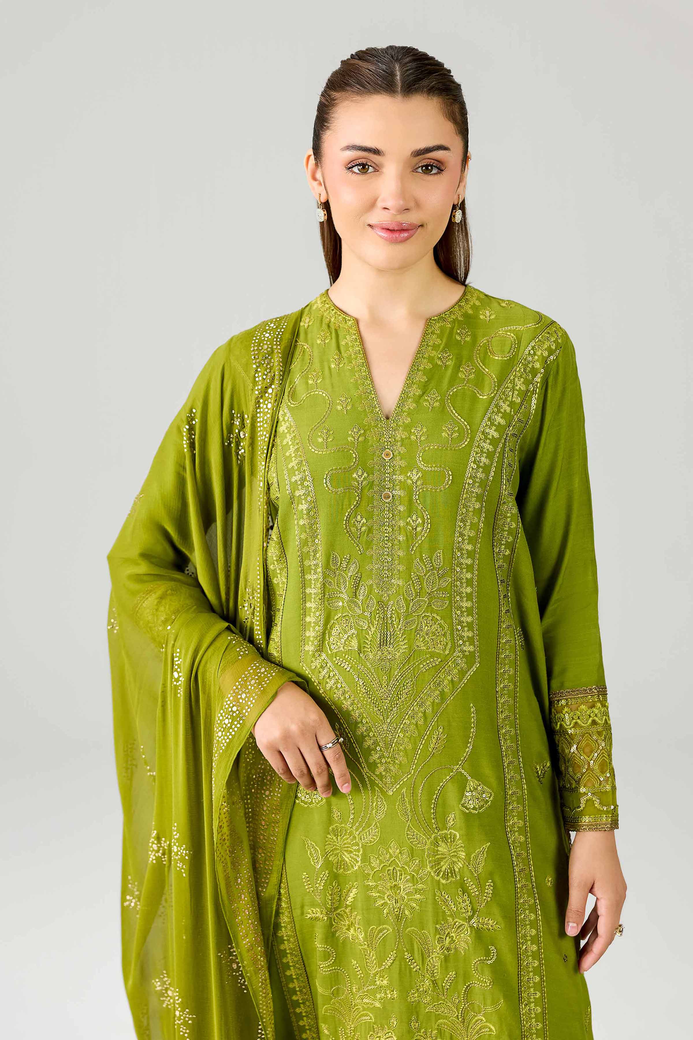 3 Piece - Embroidered Suit - PE26-599