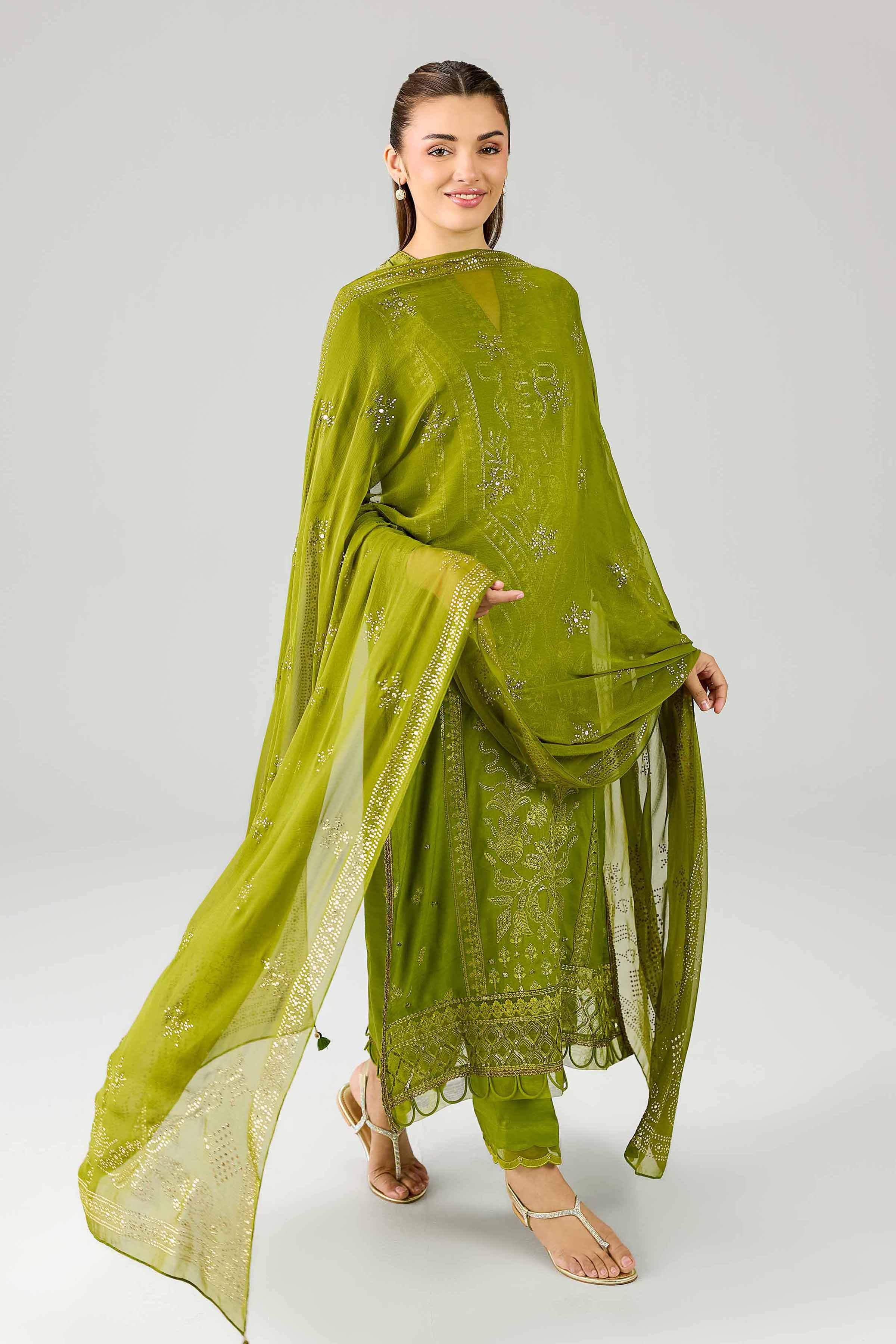 3 Piece - Embroidered Suit - PE26-599
