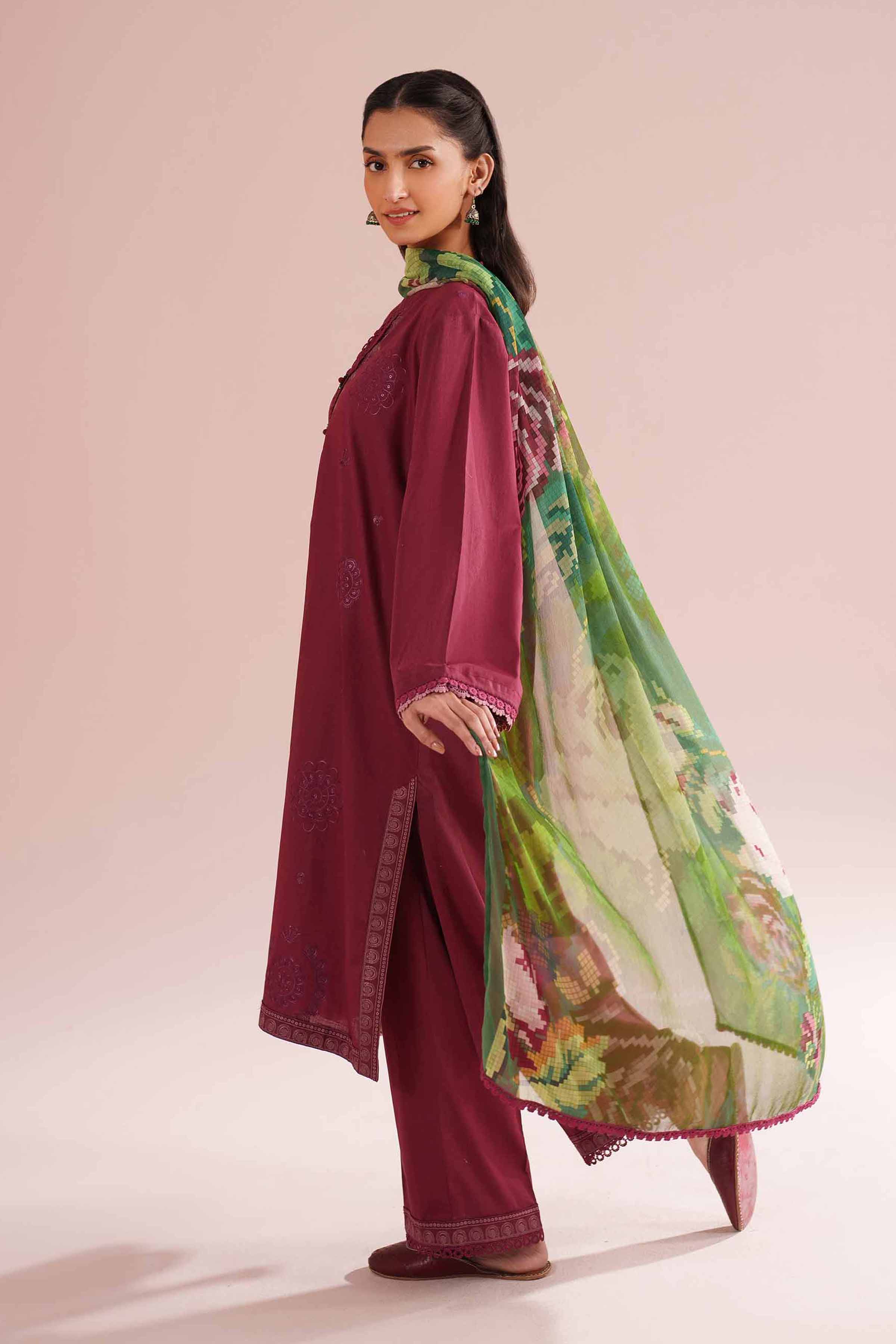 3 Piece - Embroidered Suit - PE26-66 for Women - Pret Collection | Nishat | Shop Online