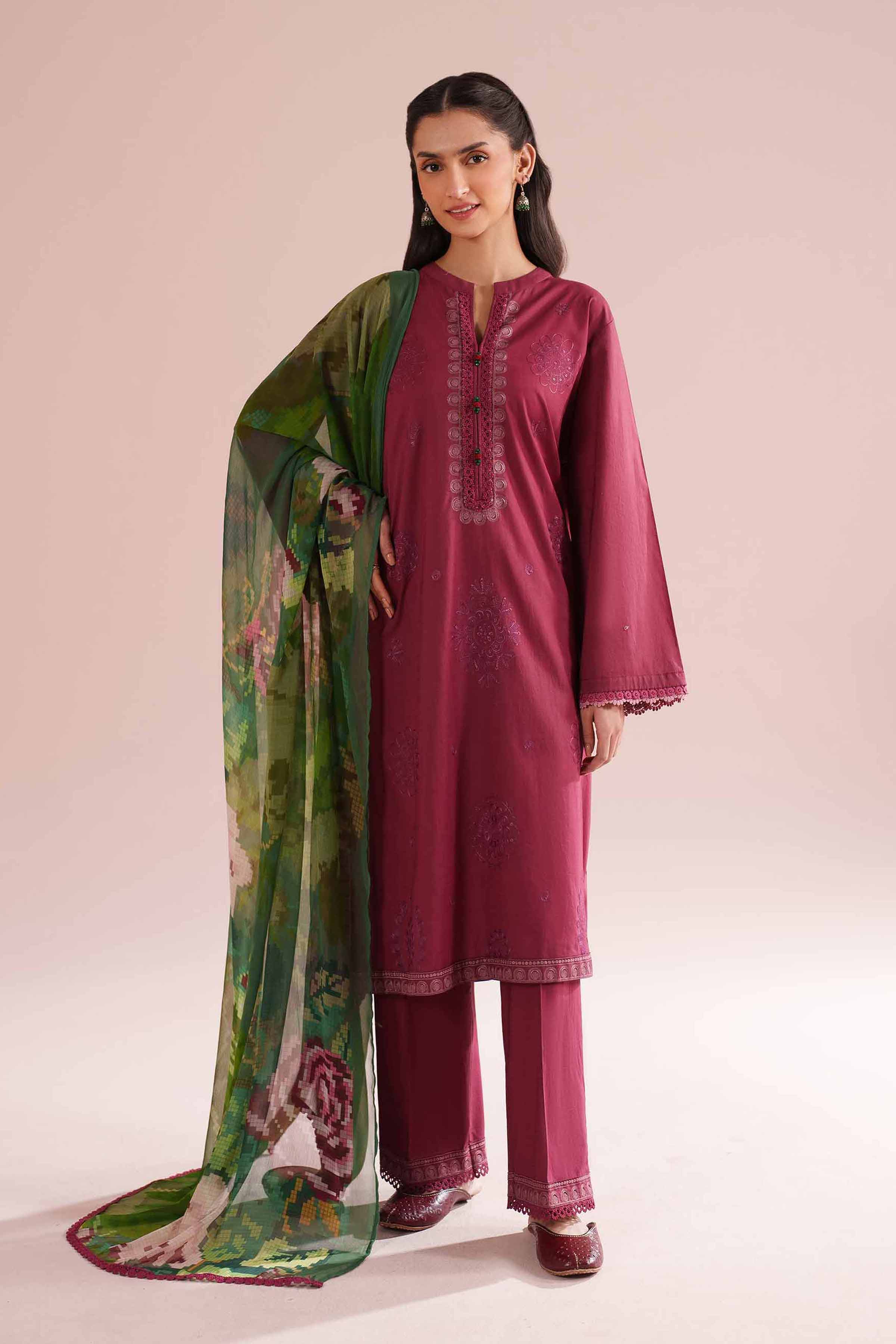 3 Piece - Embroidered Suit - PE26-66 for Women - Pret Collection | Nishat | Shop Online