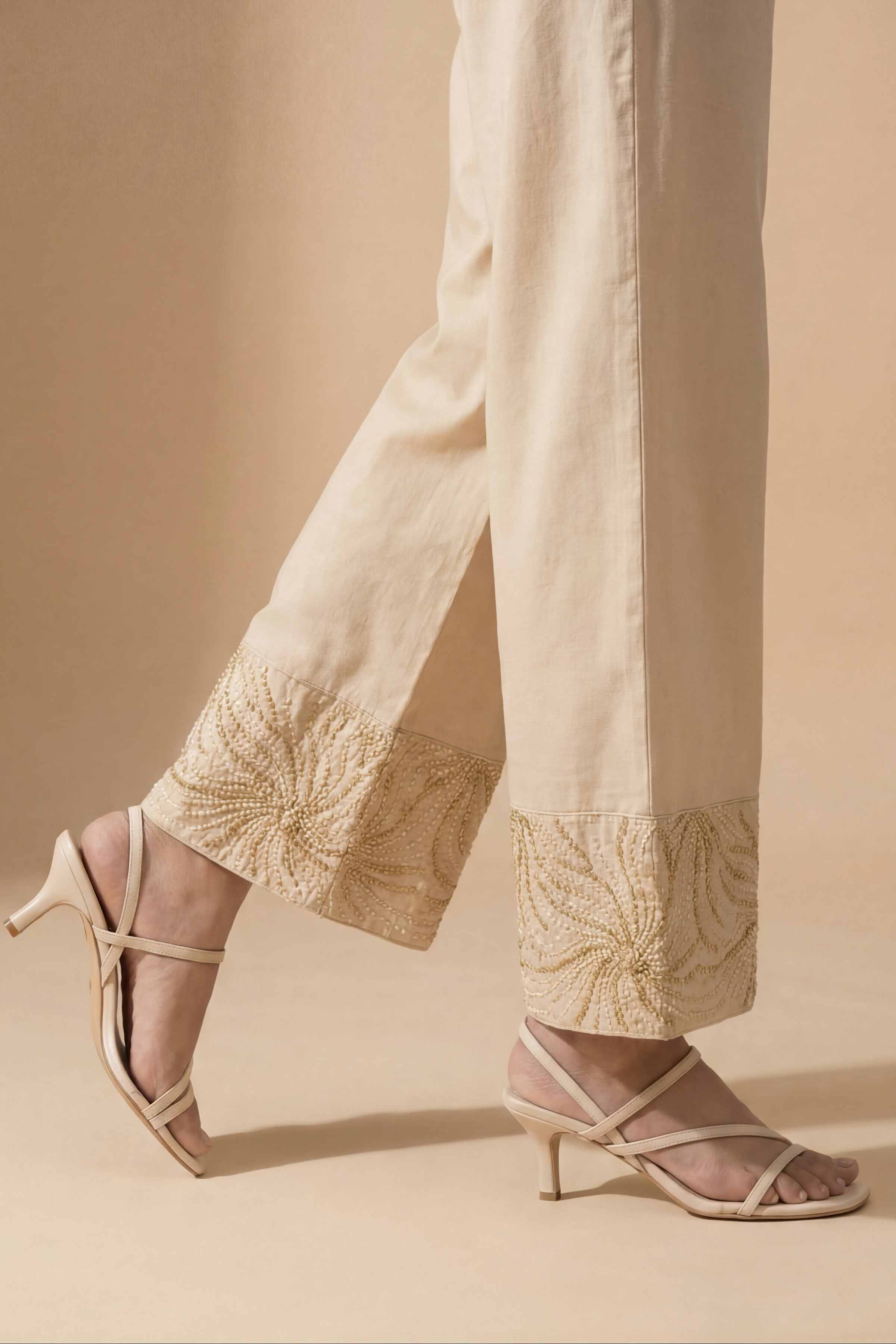 Embroidered Trousers - PE26-661 for Women - Pret Collection | Nishat | Shop Online