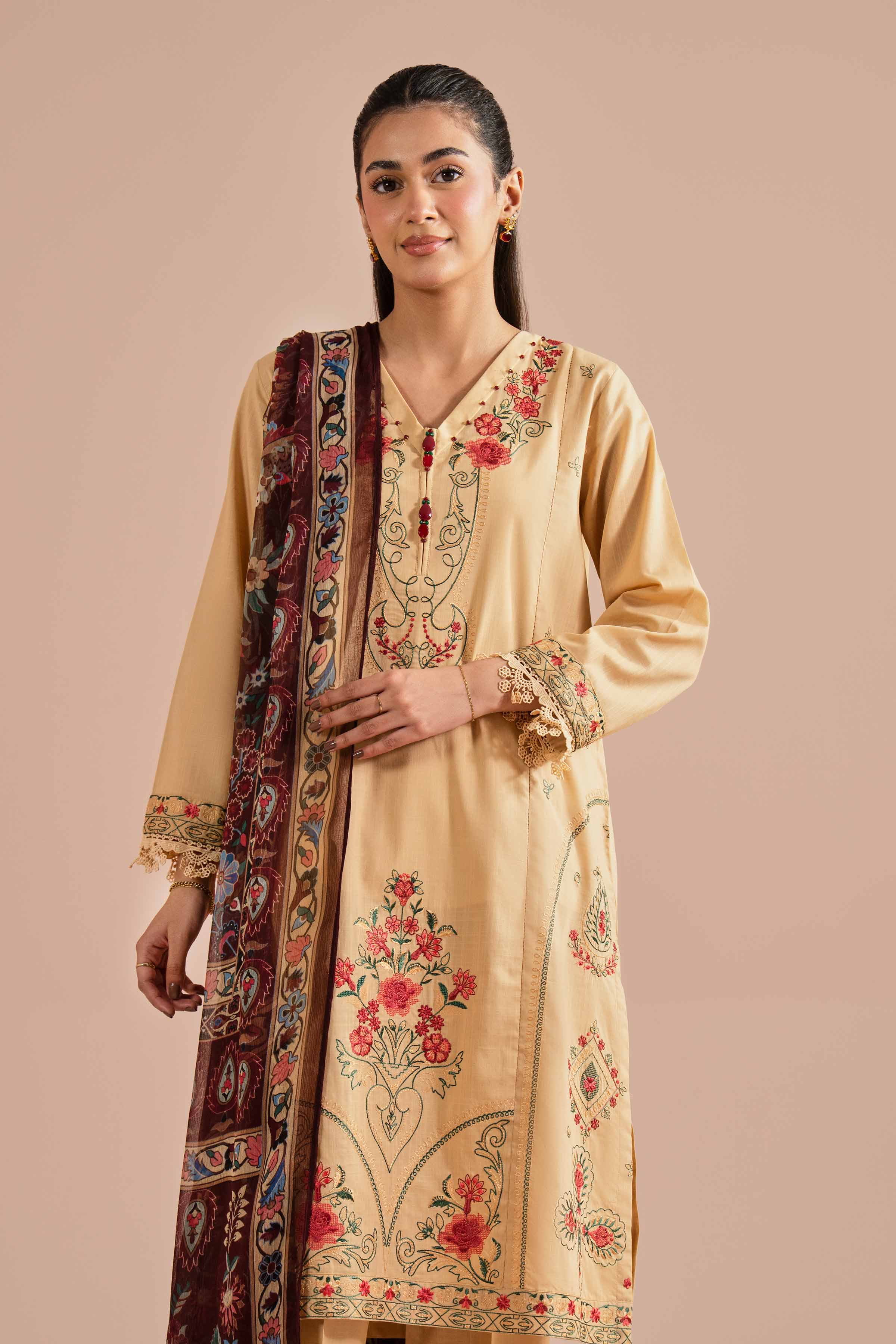 3 Piece - Embroidered Suit - PE26-67 for Women - Pret Collection | Nishat | Shop Online