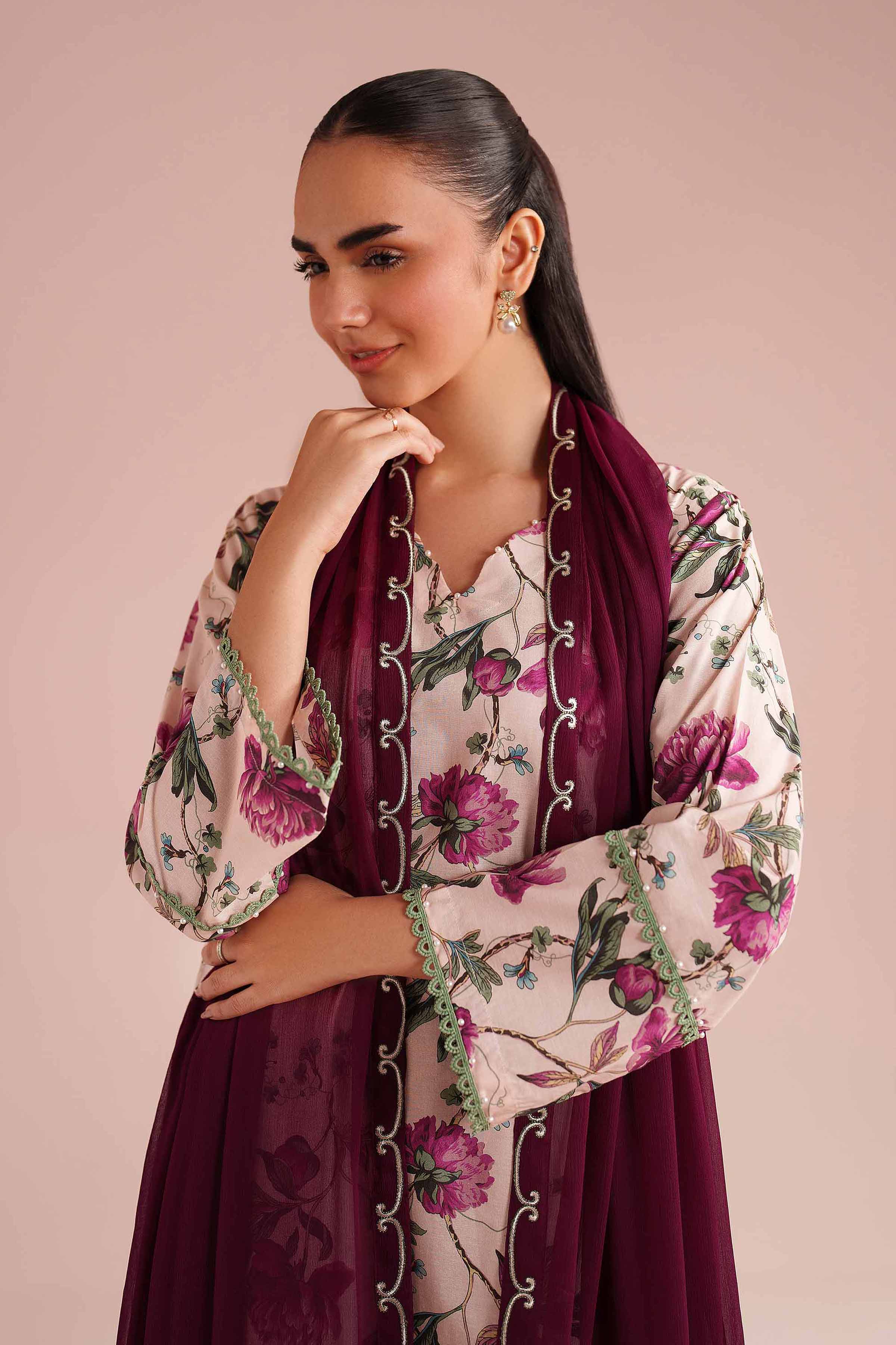 3 Piece - Printed Embroidered Suit - PE26-70 for Women - Pret Collection | Nishat | Shop Online