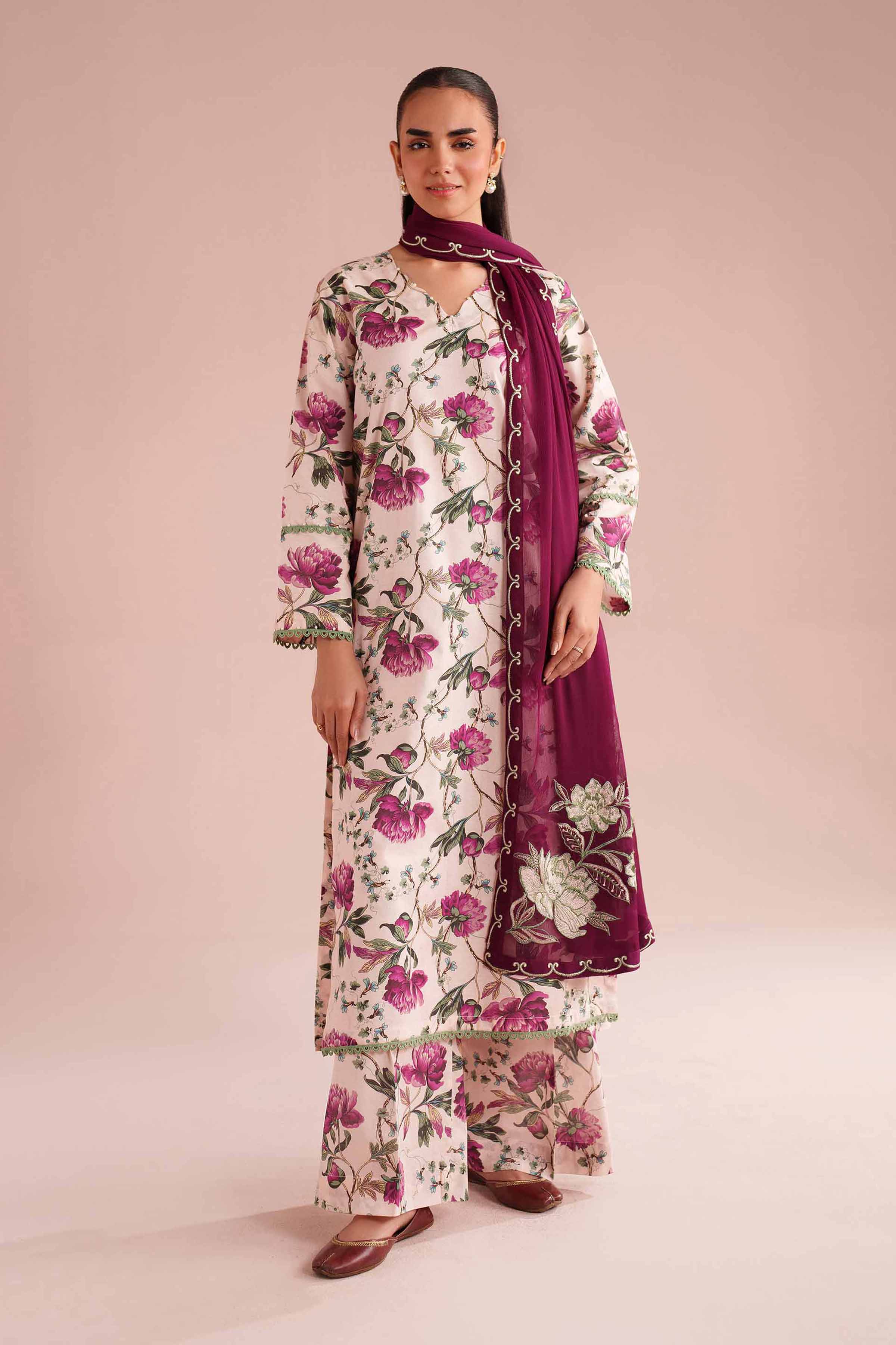 3 Piece - Printed Embroidered Suit - PE26-70 for Women - Pret Collection | Nishat | Shop Online