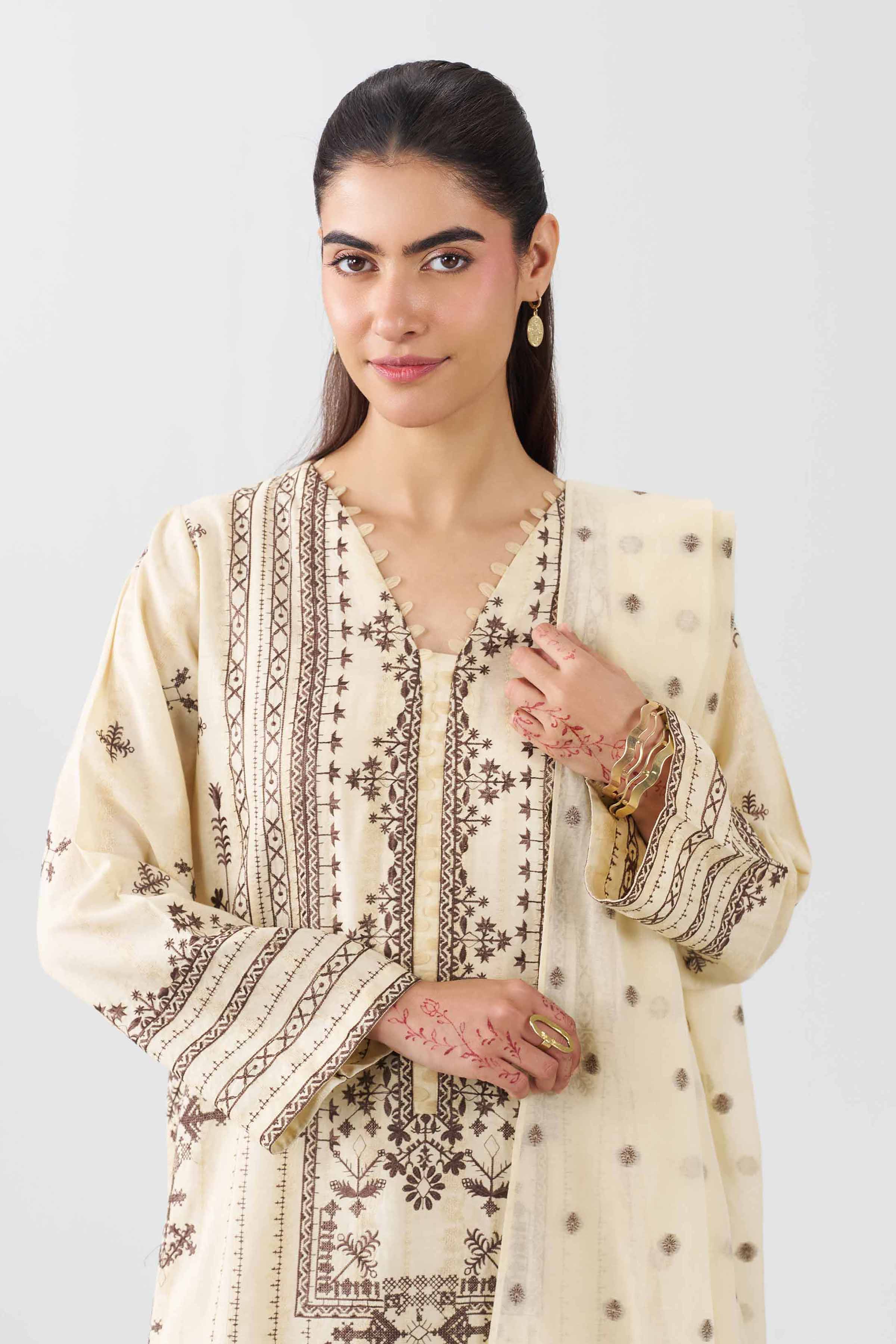 3 Piece - Embroidered Suit - PE26-71