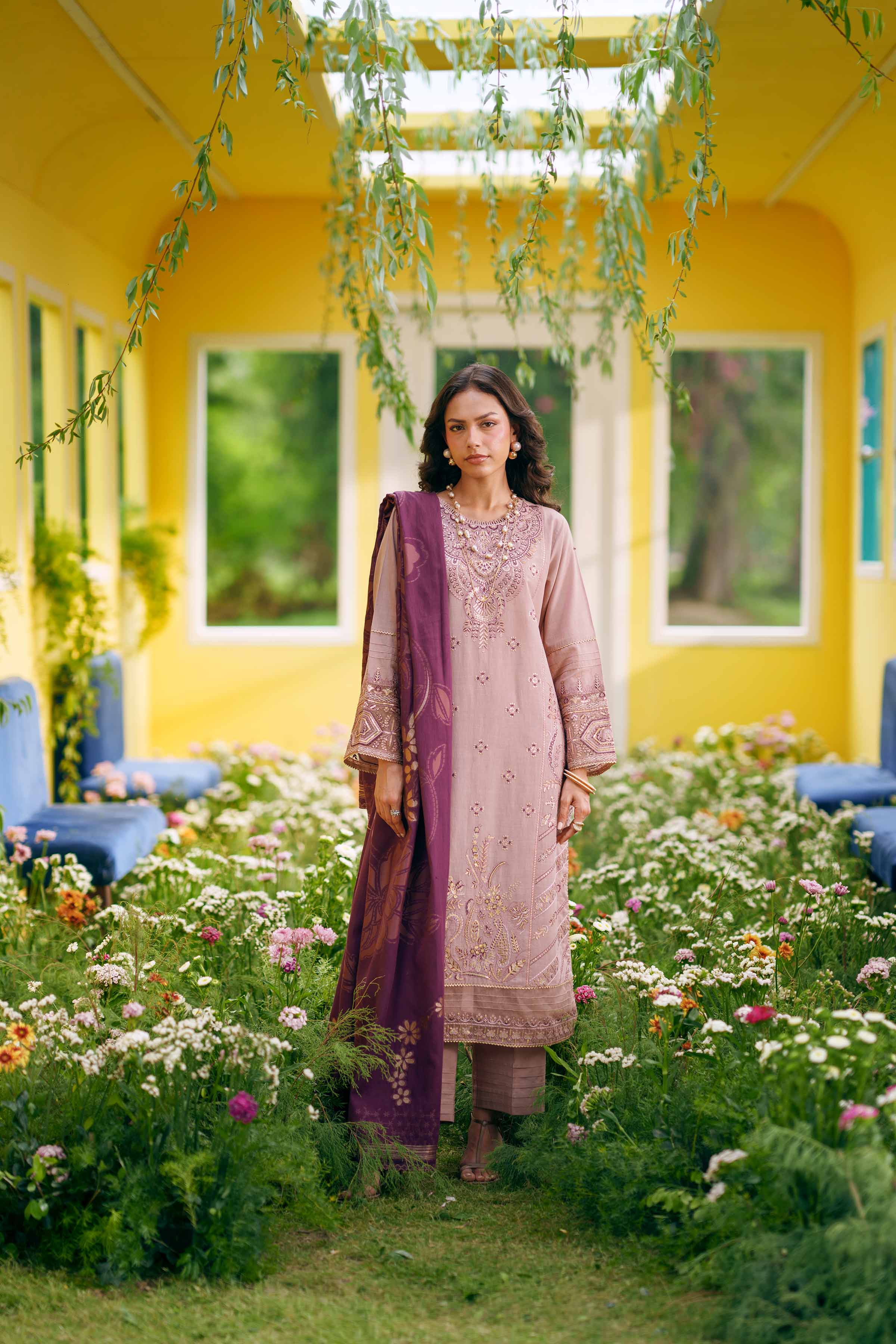 3 Piece - Embroidered Suit - PE26-76