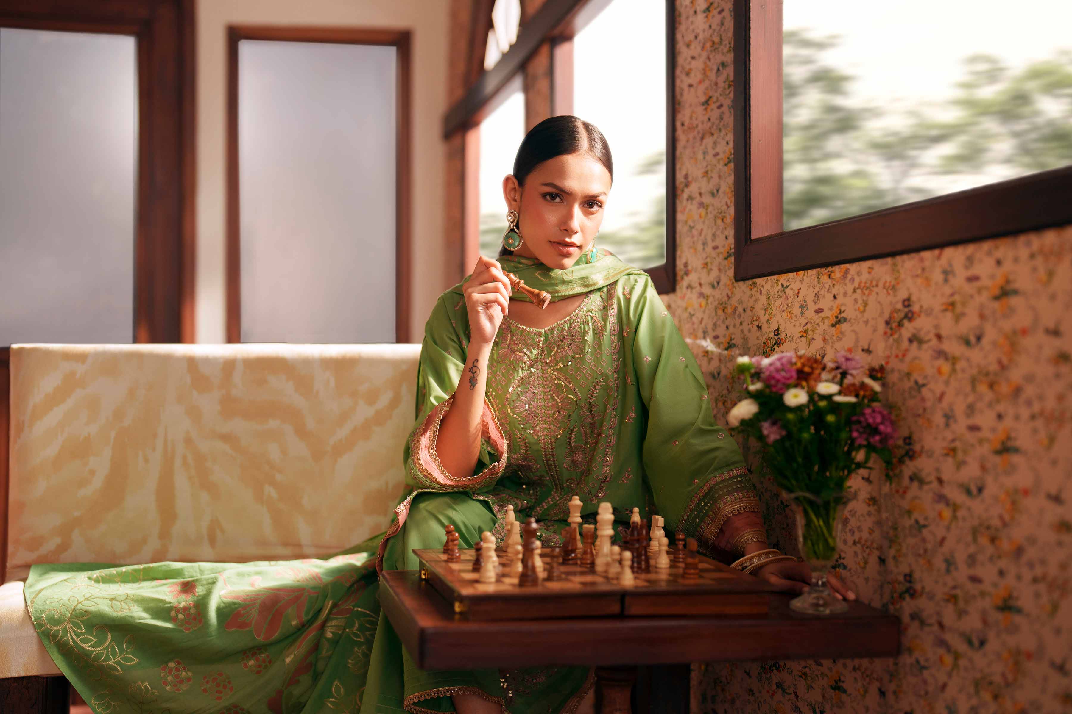 3 Piece - Embroidered Suit - PE26-78