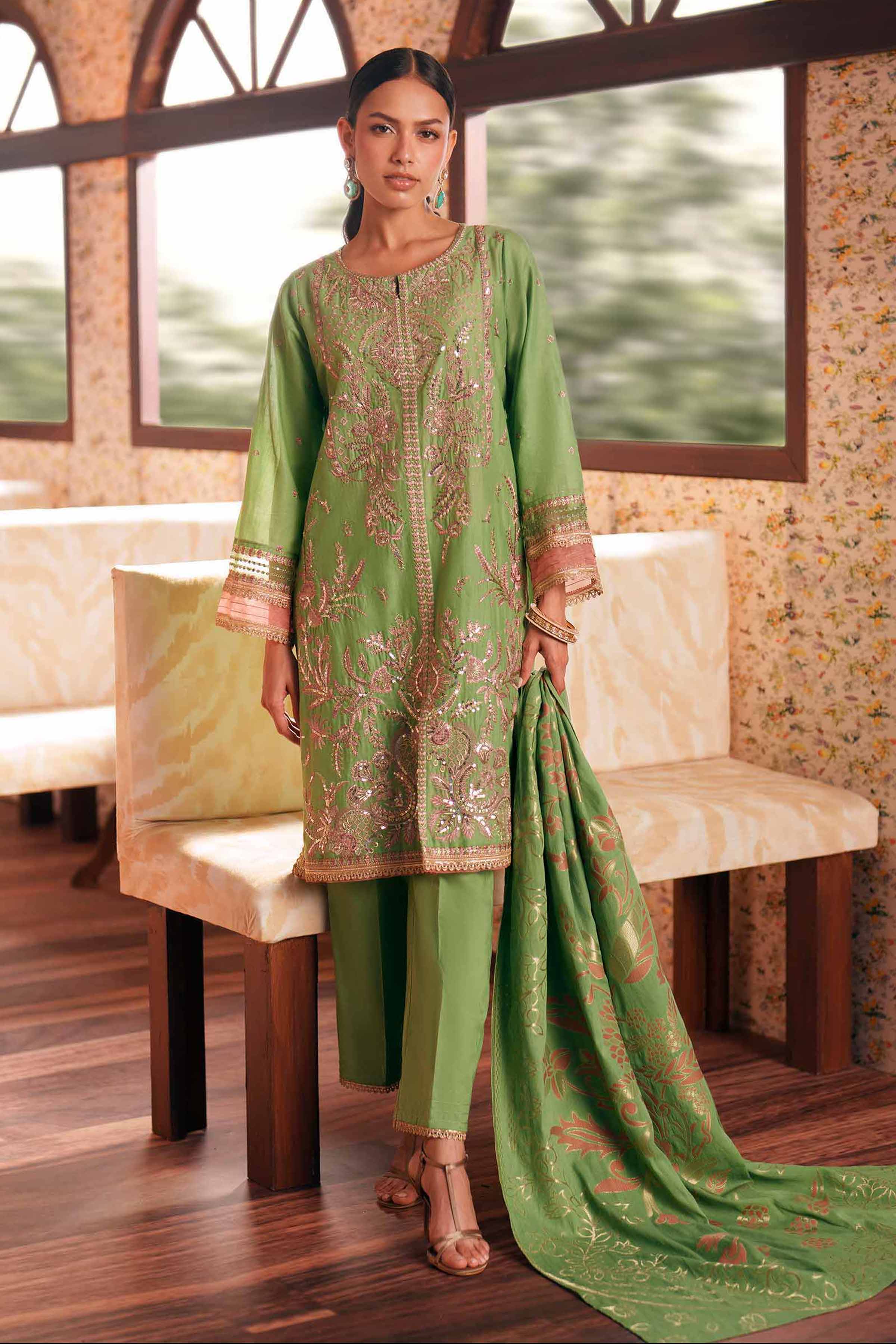3 Piece - Embroidered Suit - PE26-78