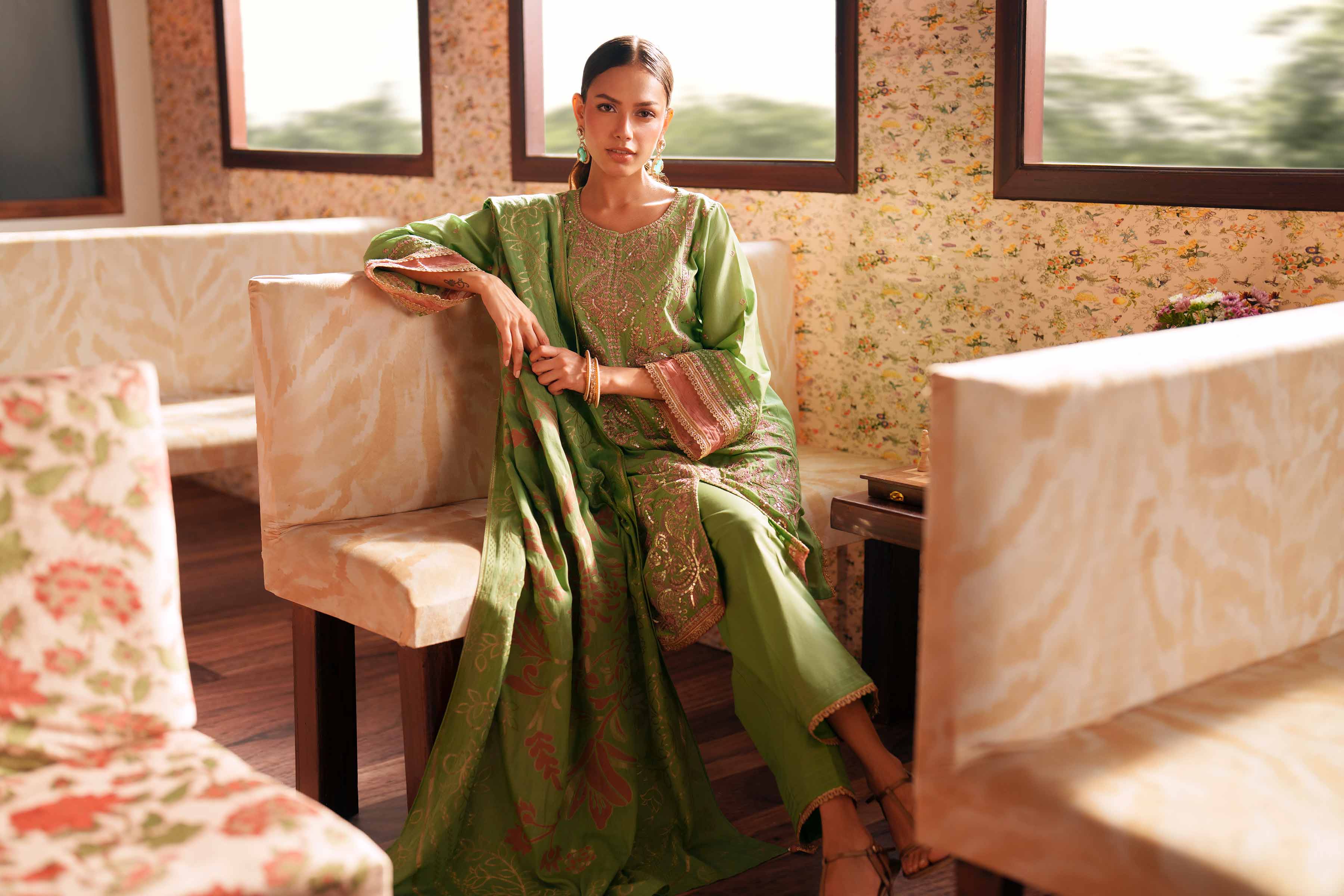 3 Piece - Embroidered Suit - PE26-78