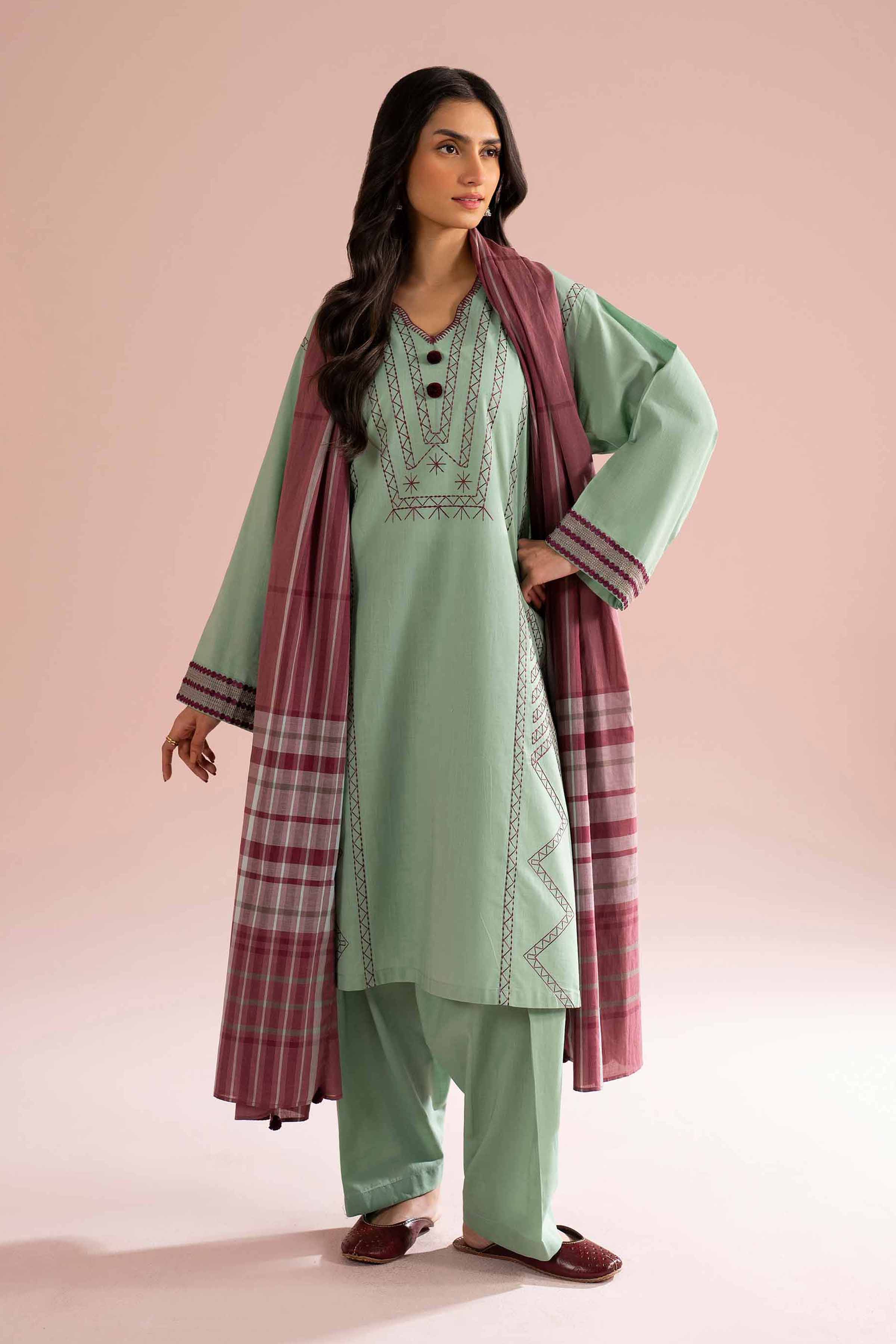 3 Piece - Embroidered Suit - PE26-79
