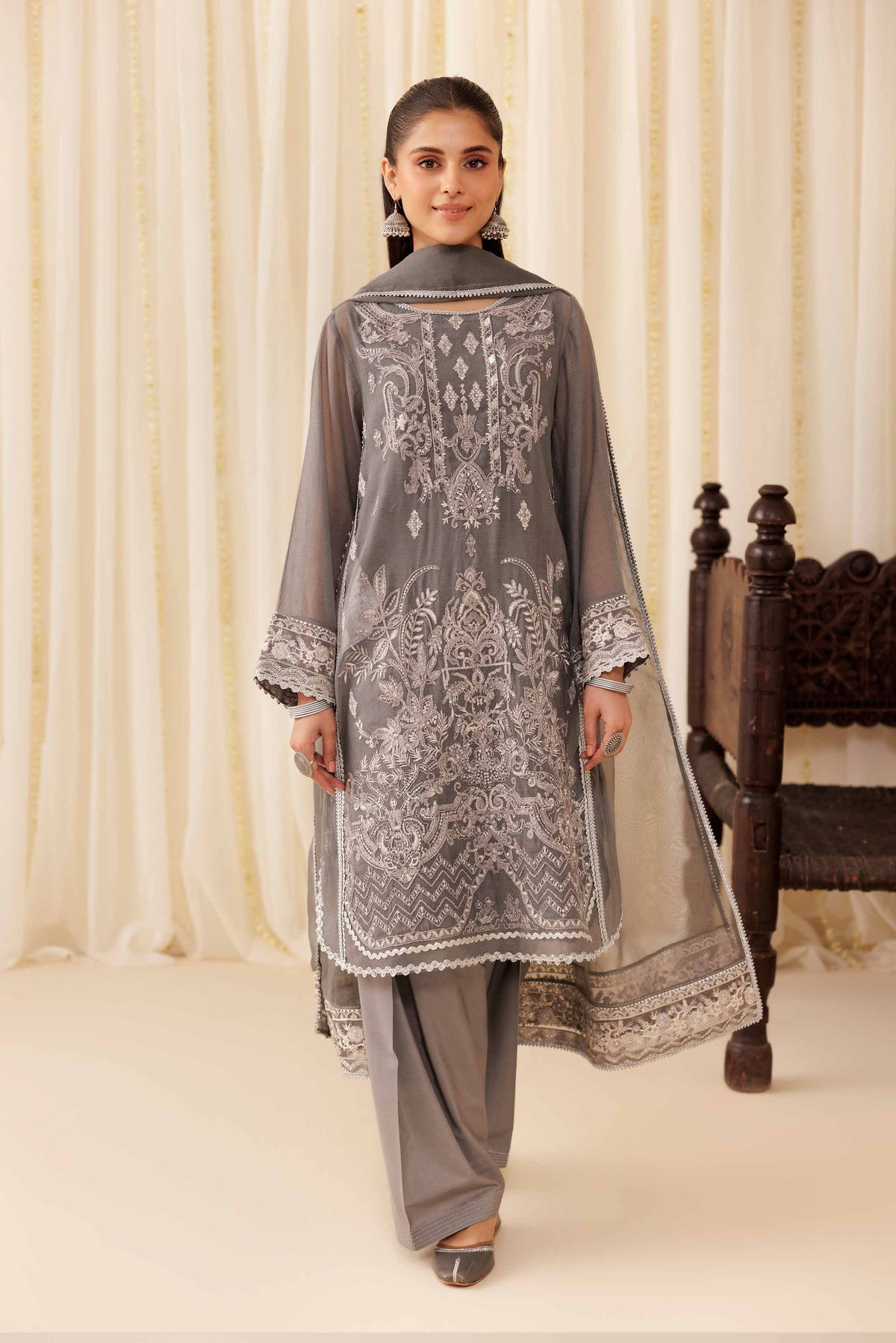 3 Piece - Embroidered Suit - PFE25-56 for Women - Pret Collection | Nishat | Shop Online