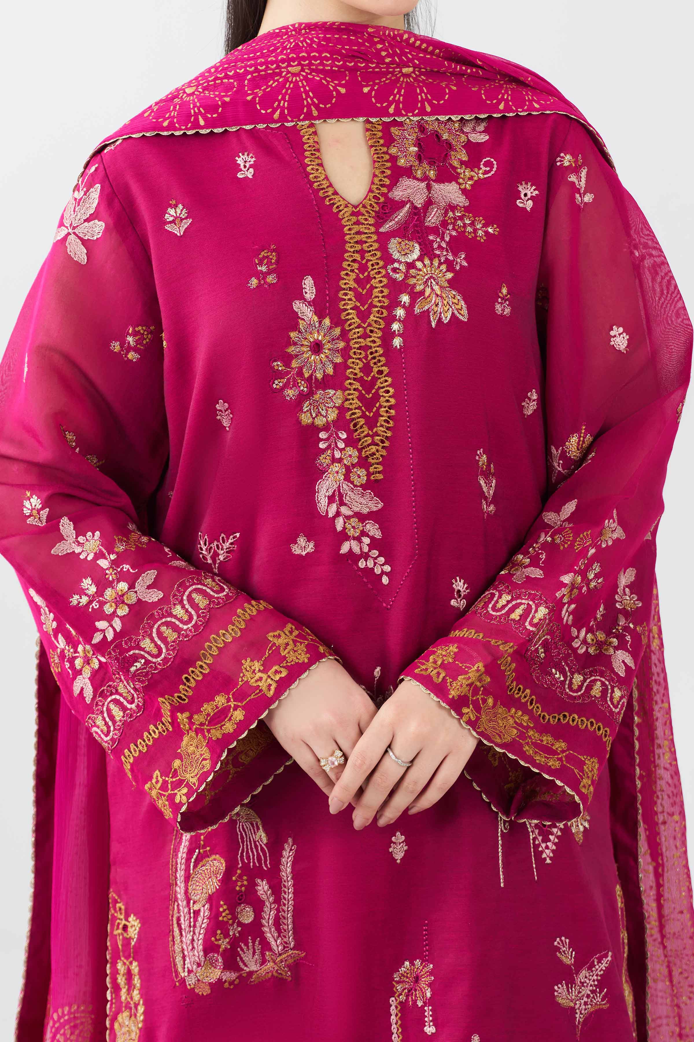 3 Piece - Embroidered Suit - PFE26-34