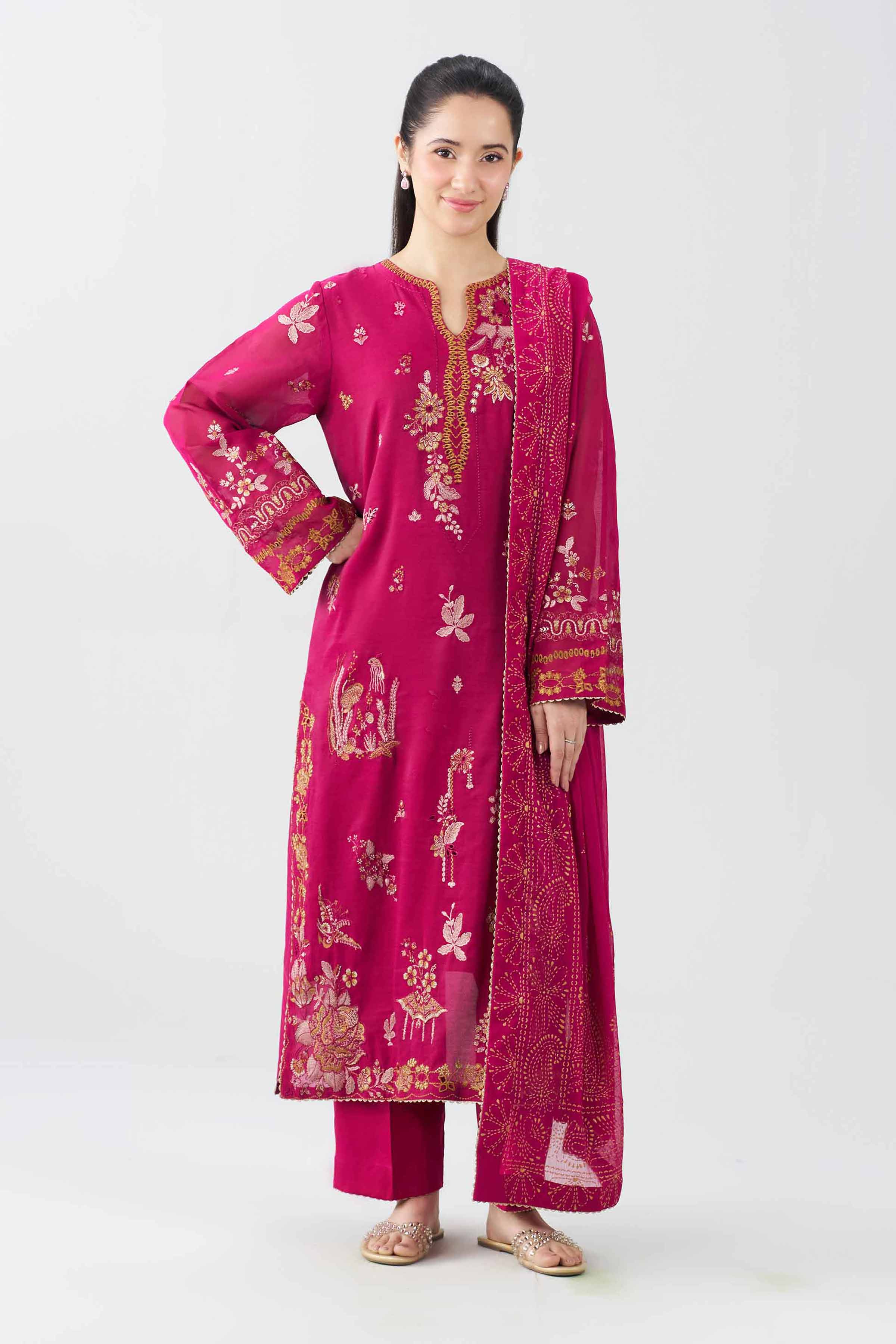 3 Piece - Embroidered Suit - PFE26-34