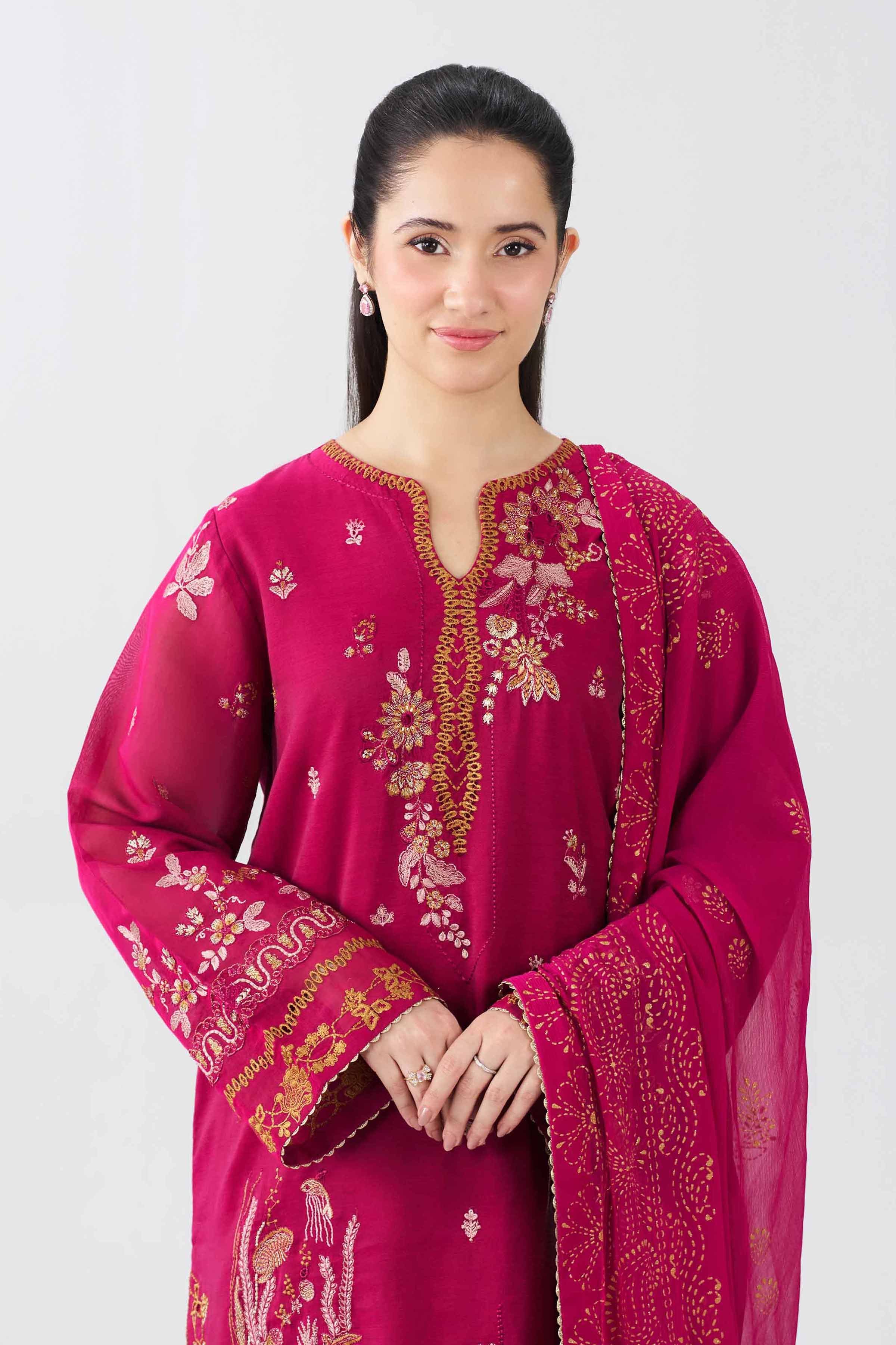 3 Piece - Embroidered Suit - PFE26-34