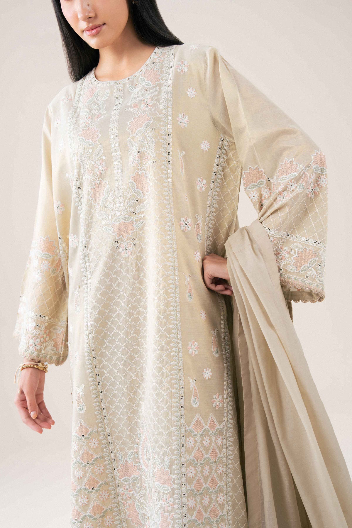 3 PIECE - EMBROIDERED SUIT - PFE26-40
