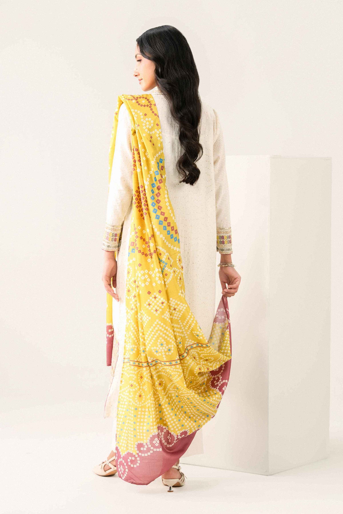 3 PIECE - Printed EMBROIDERED SUIT - PFE26-48