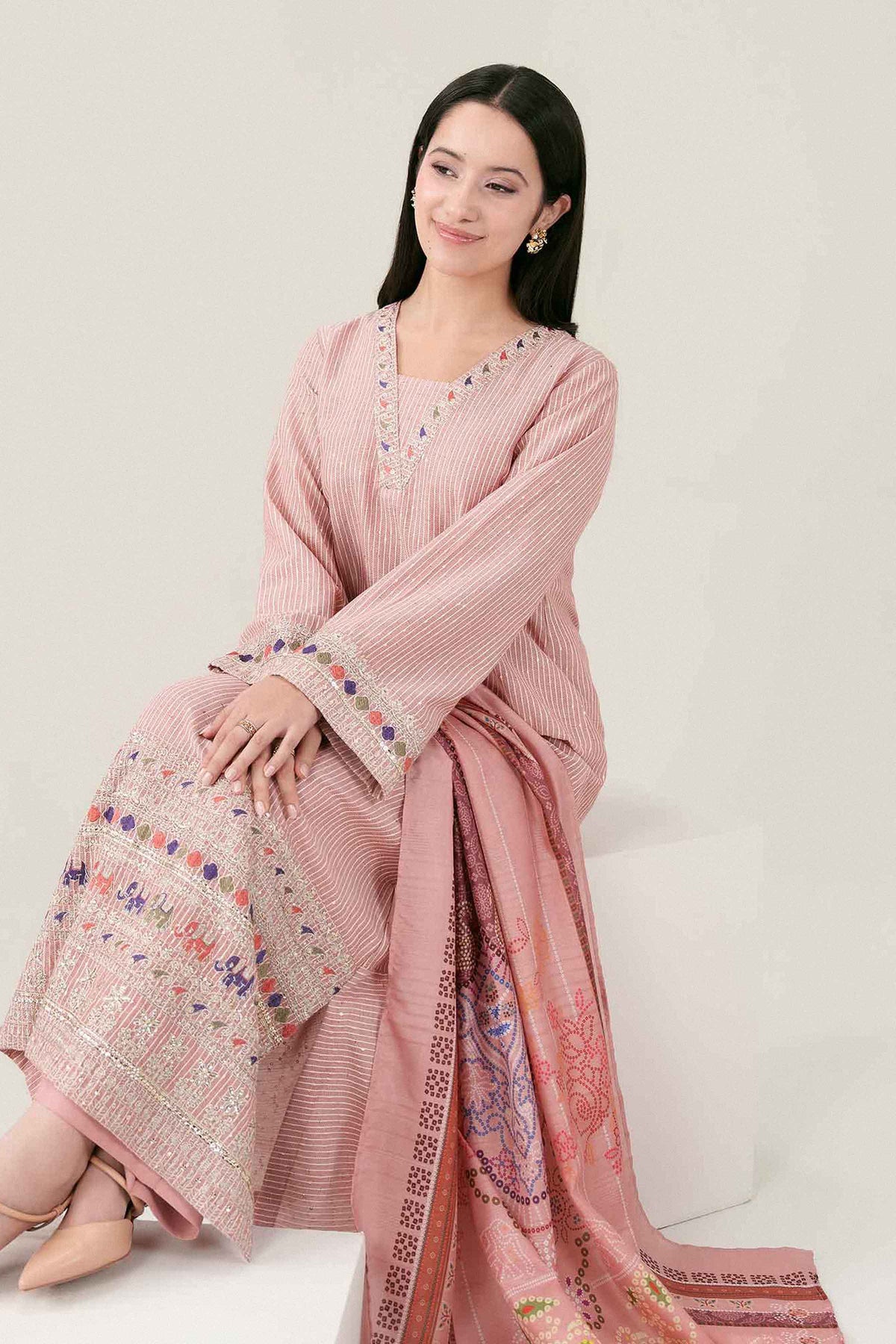 3 Piece - Embroidered Suit - PFE26-49 for Women - Pret Collection | Nishat | Shop Online