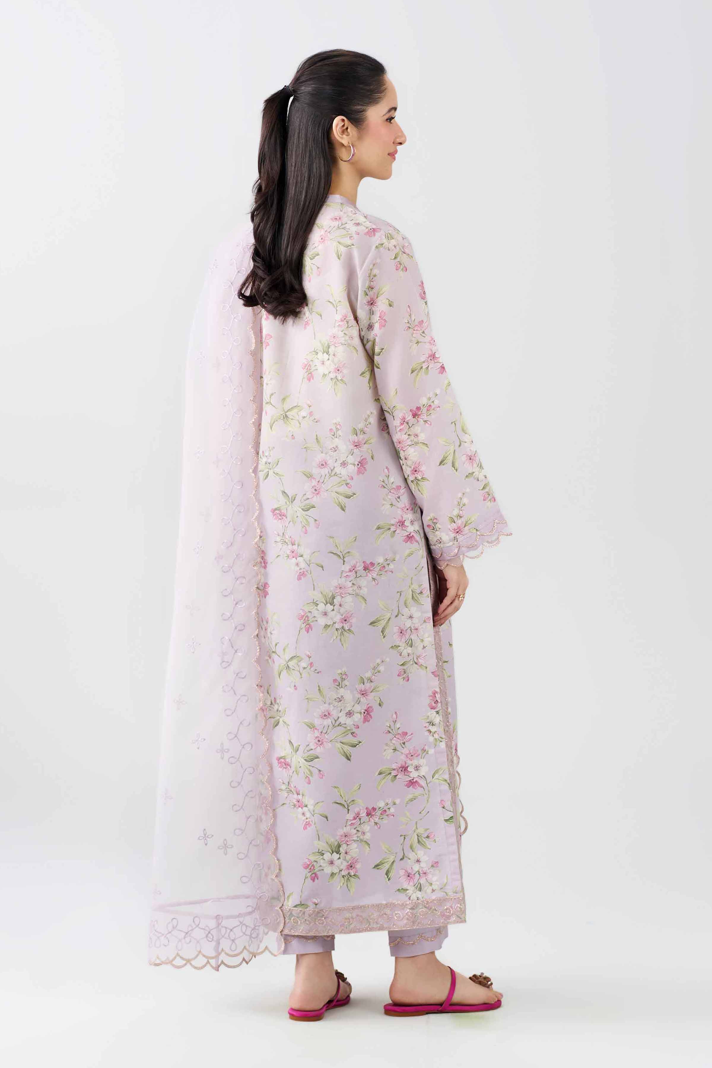 3 Piece - Printed Embroidered Suit - PFE26-61