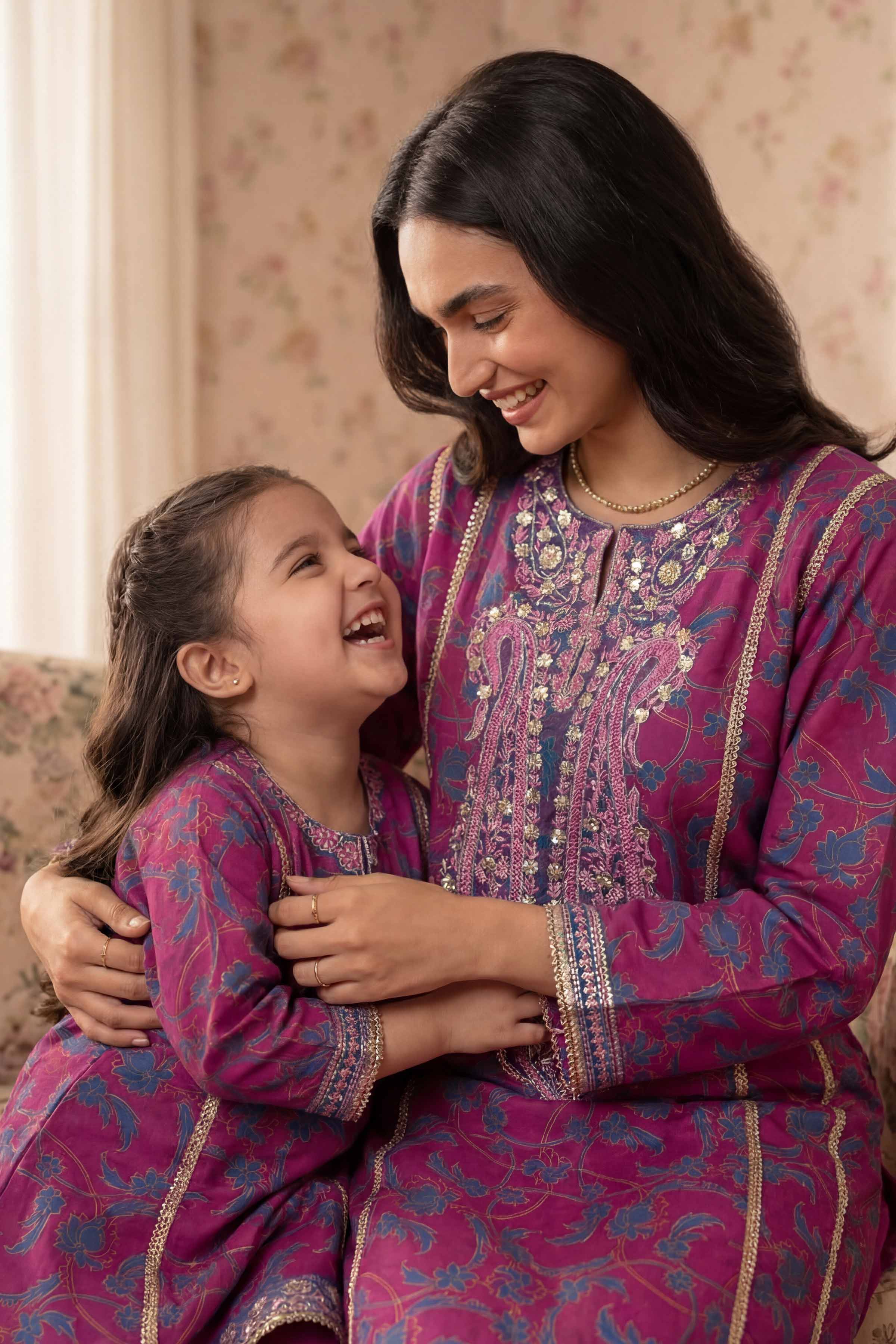 2 Piece - Printed Embroidered Suit - PMD26-02 M