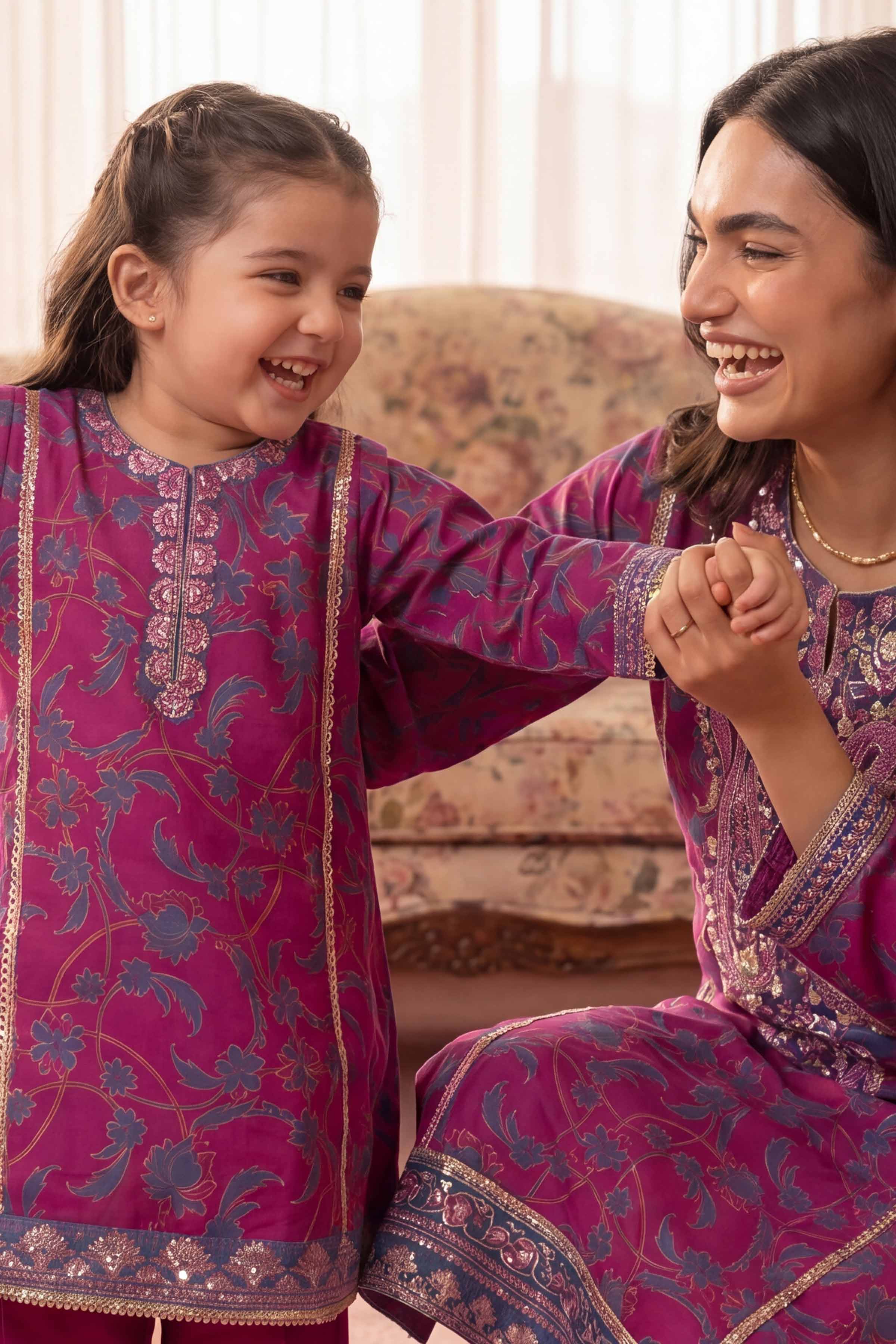 2 Piece - Printed Embroidered Suit - PMD26-02 M