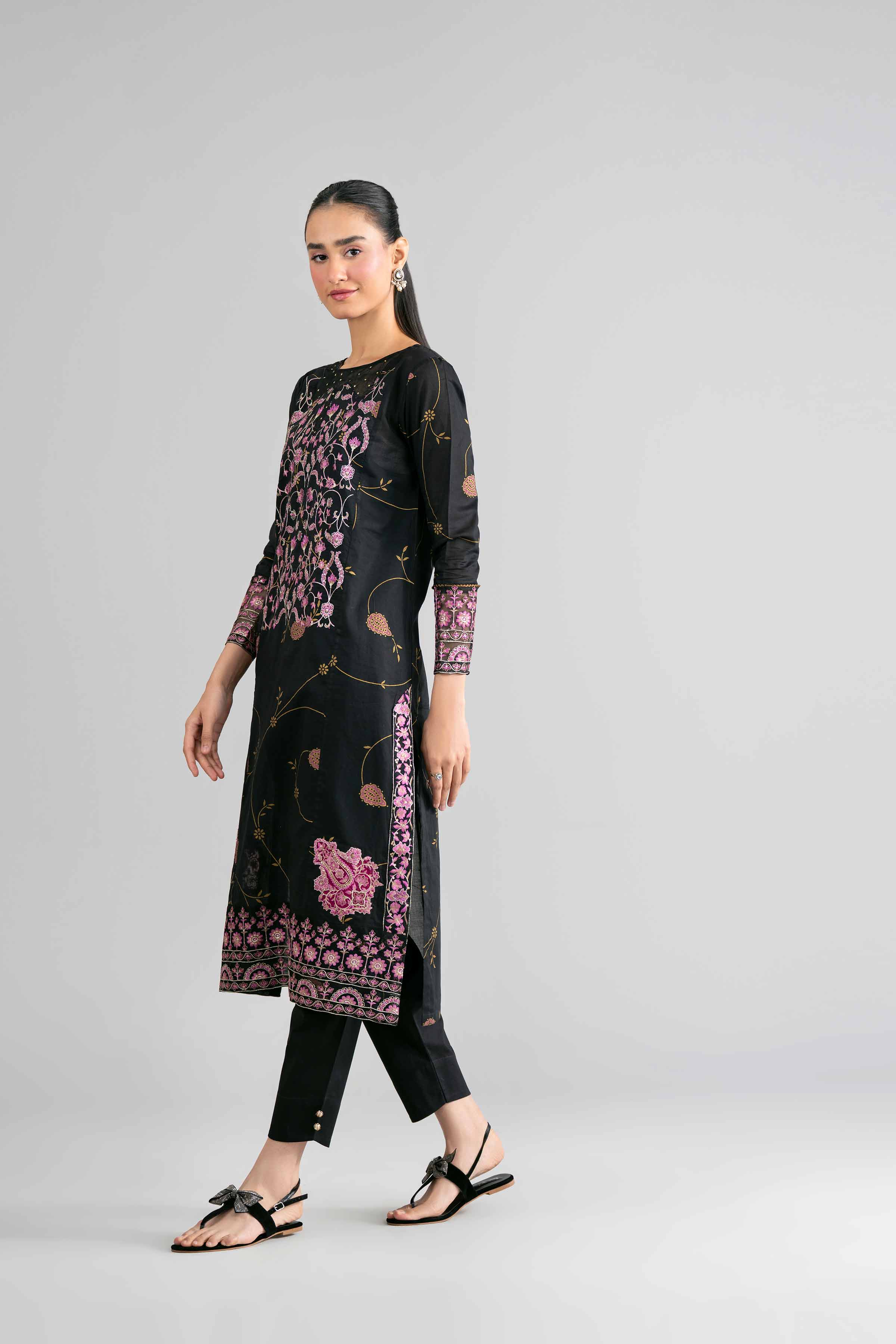 2 Piece - Printed Embroidered Suit - PMD26-03 M