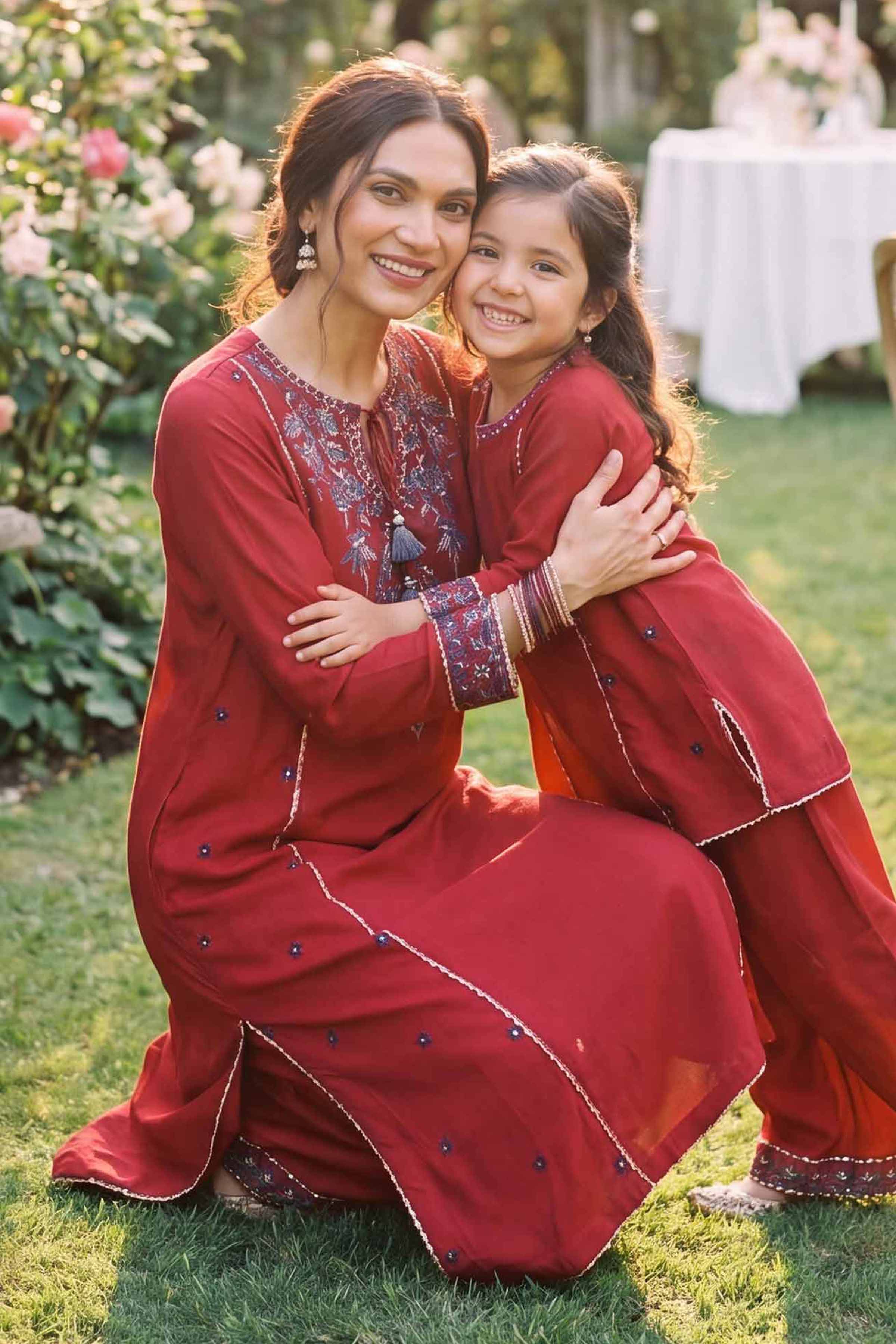 2 Piece - Embroidered Suit - PMD26-12 M