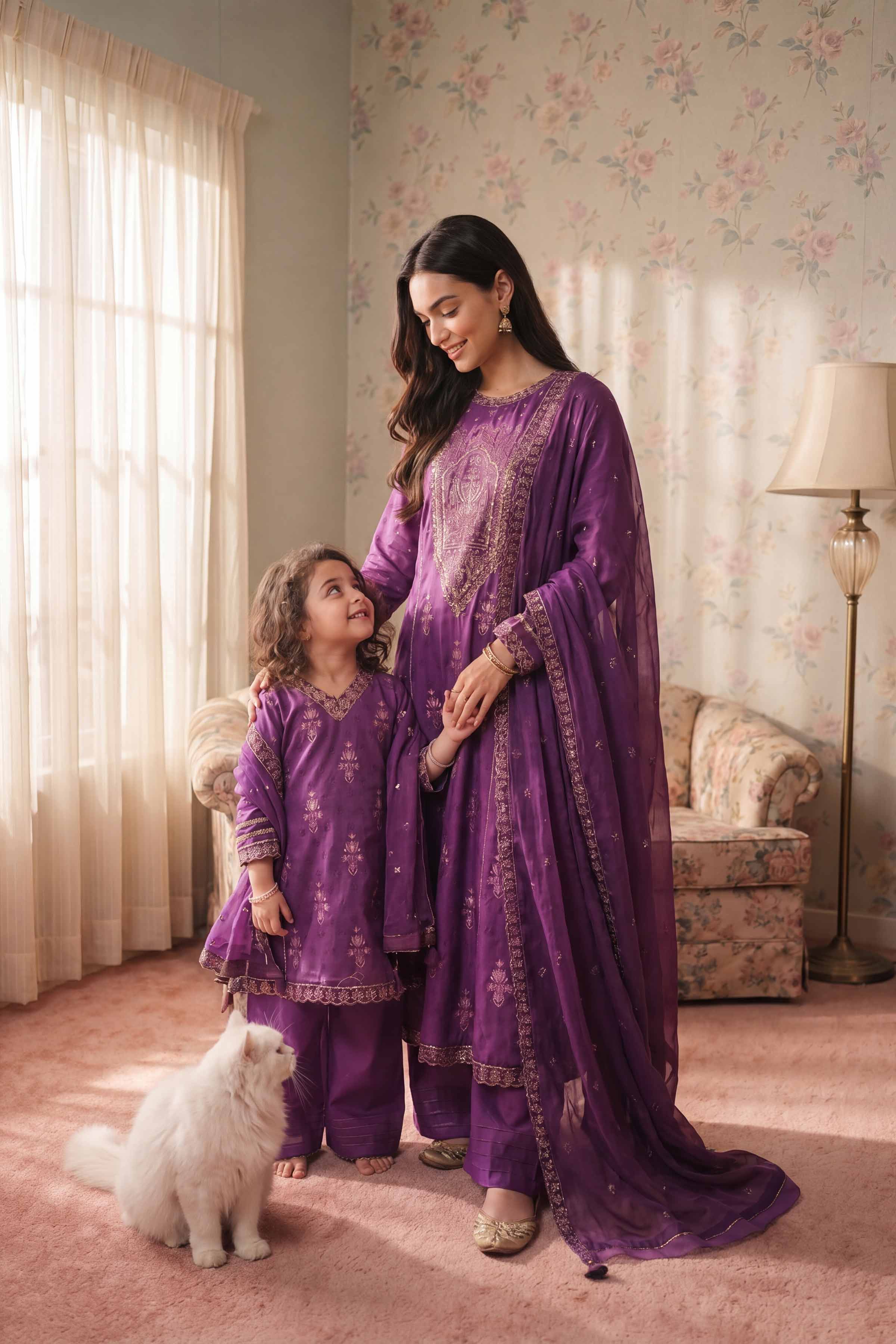 3 Piece - Embroidered Suit - PMD26-39 D