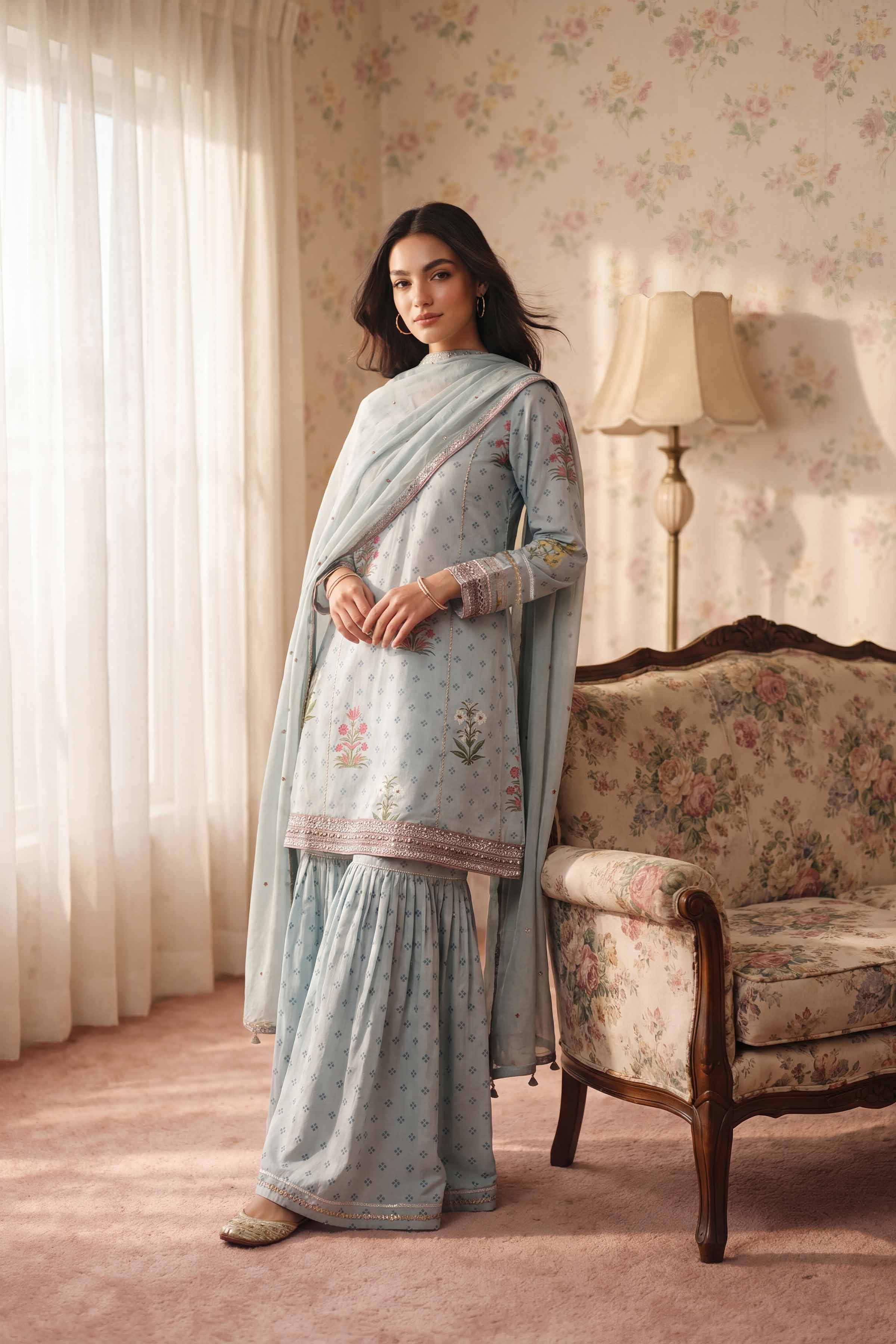 3 Piece - Embroidered Suit - PMD26-43 D