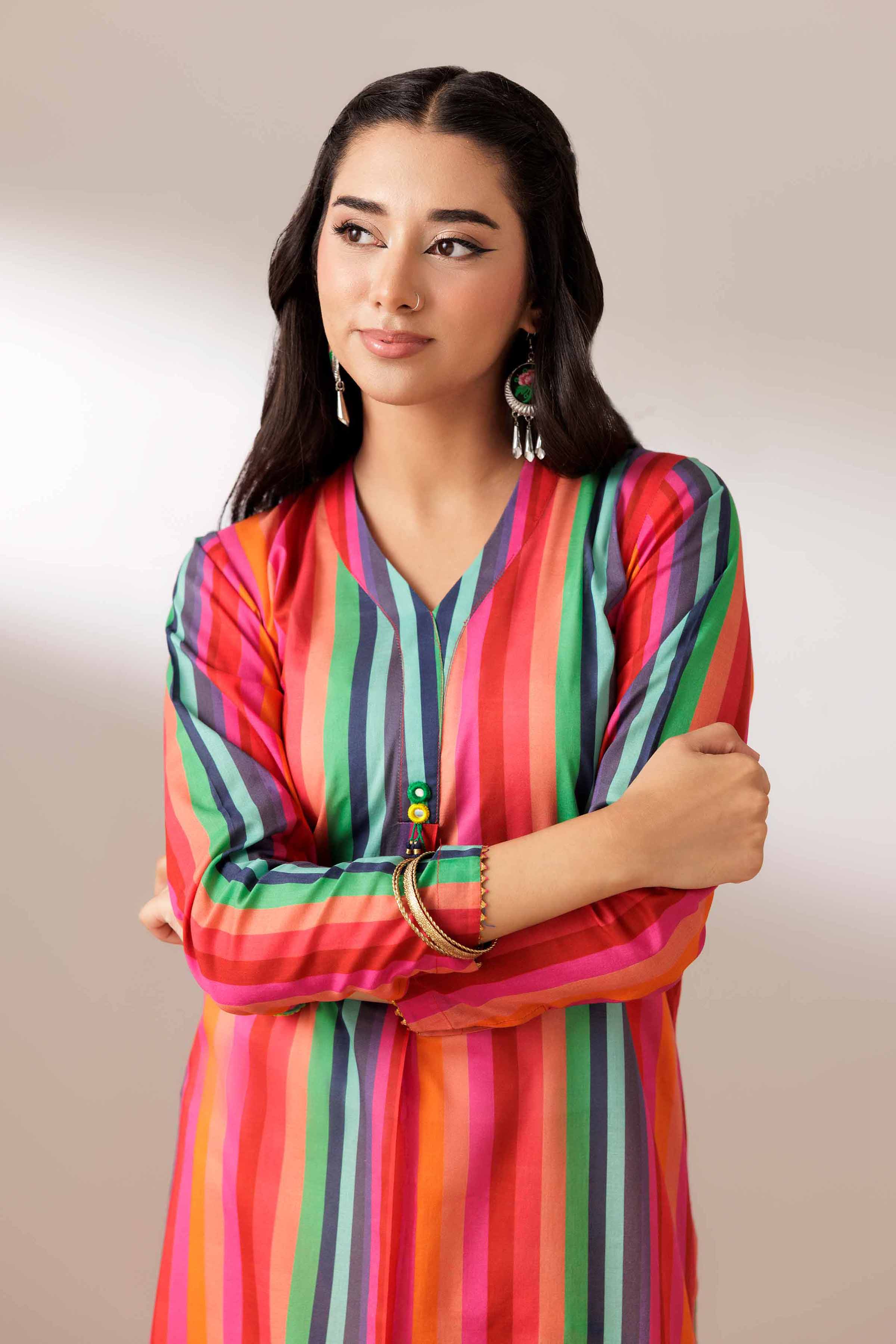Printed Embroidered Shirt - PS25-188 for Women - Pret Collection | Nishat | Shop Online