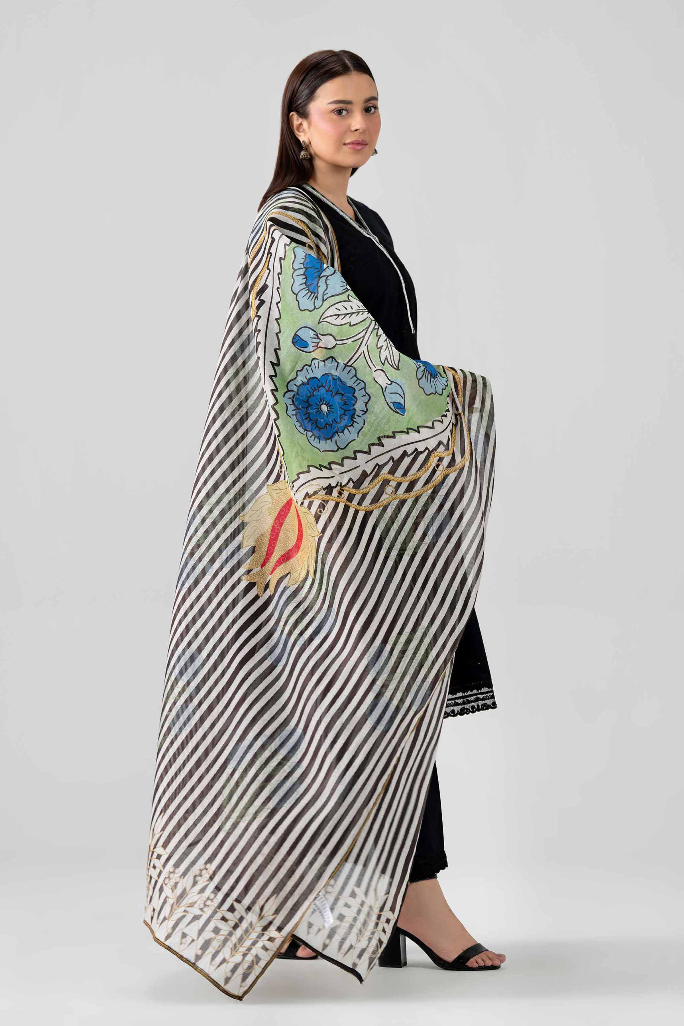 3 Piece - Printed Embroidered Suit - PS26-114