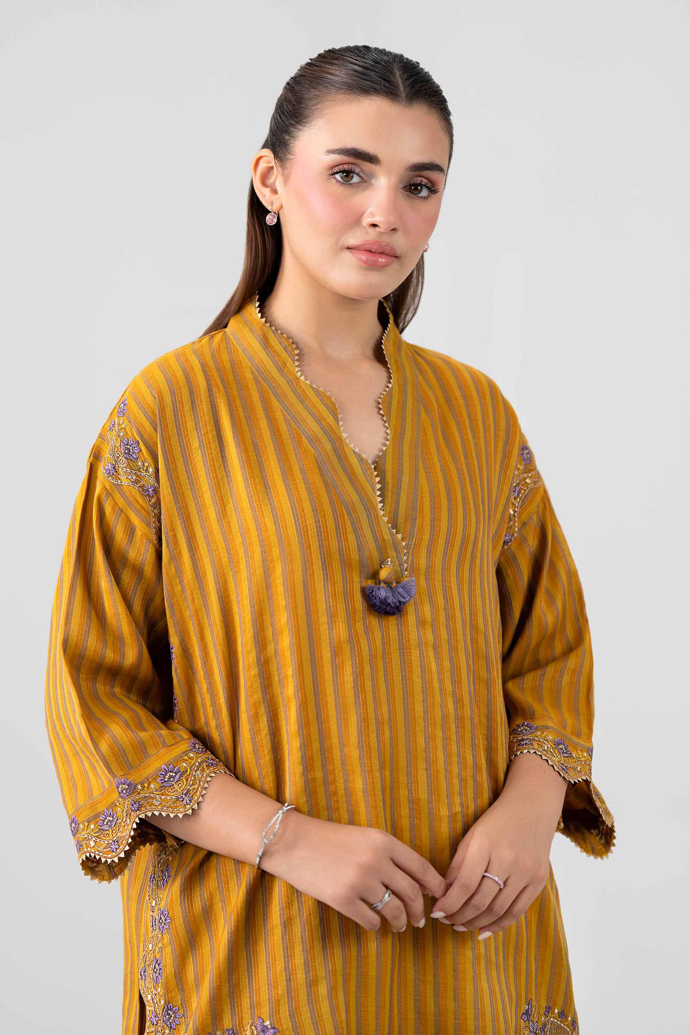 2 Piece - Printed Embroidered Suit - PS26-16