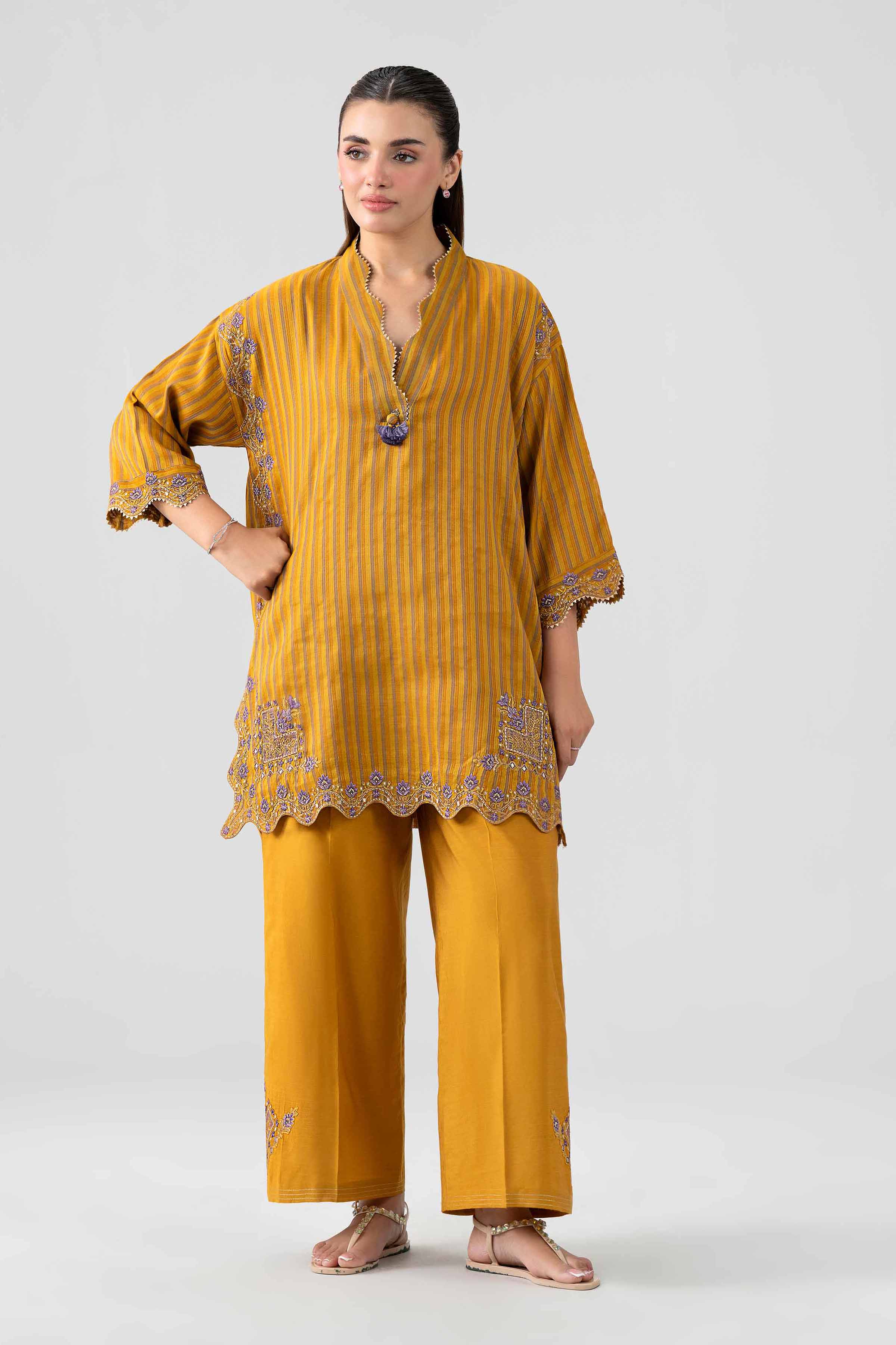 2 Piece - Printed Embroidered Suit - PS26-16