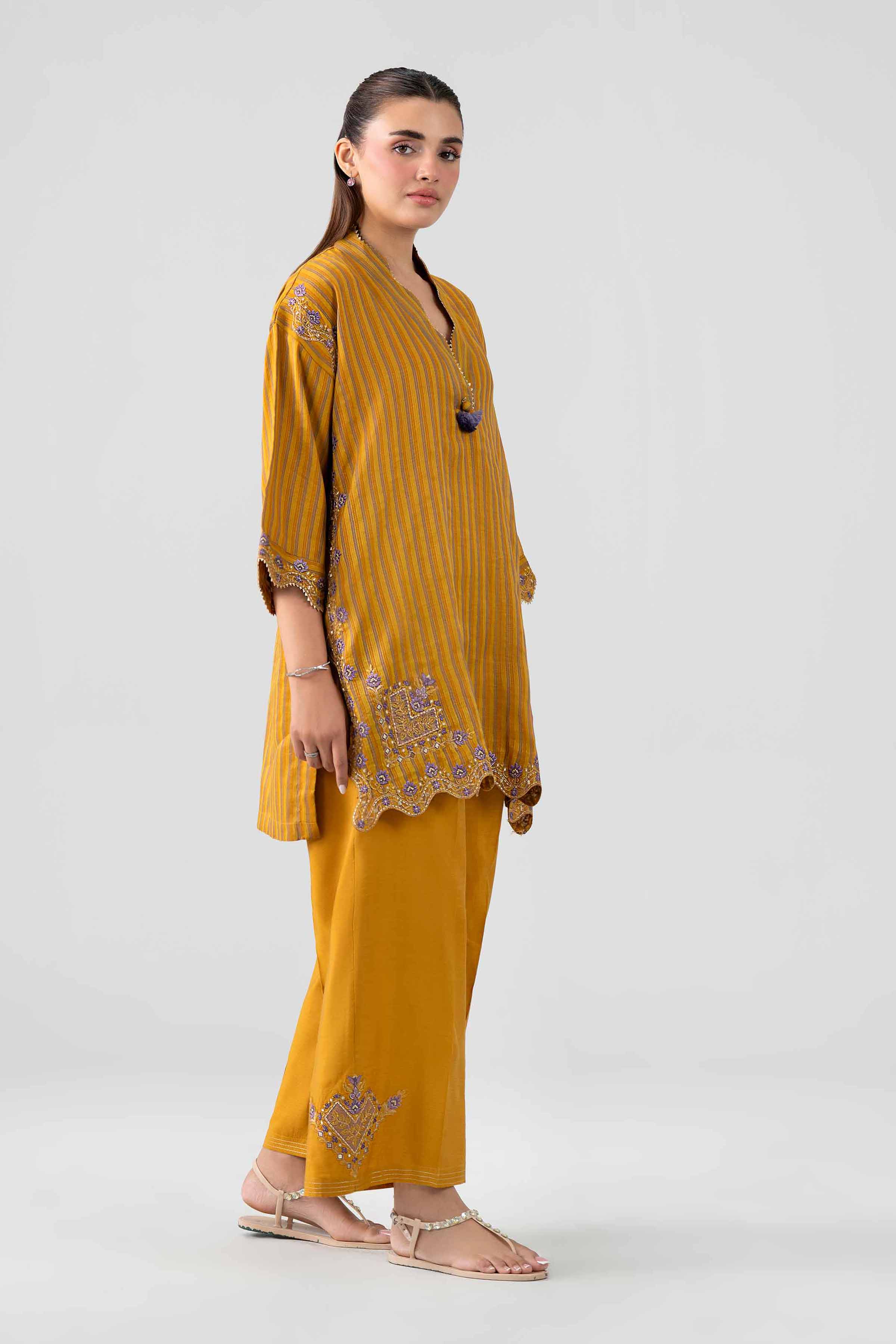 2 Piece - Printed Embroidered Suit - PS26-16