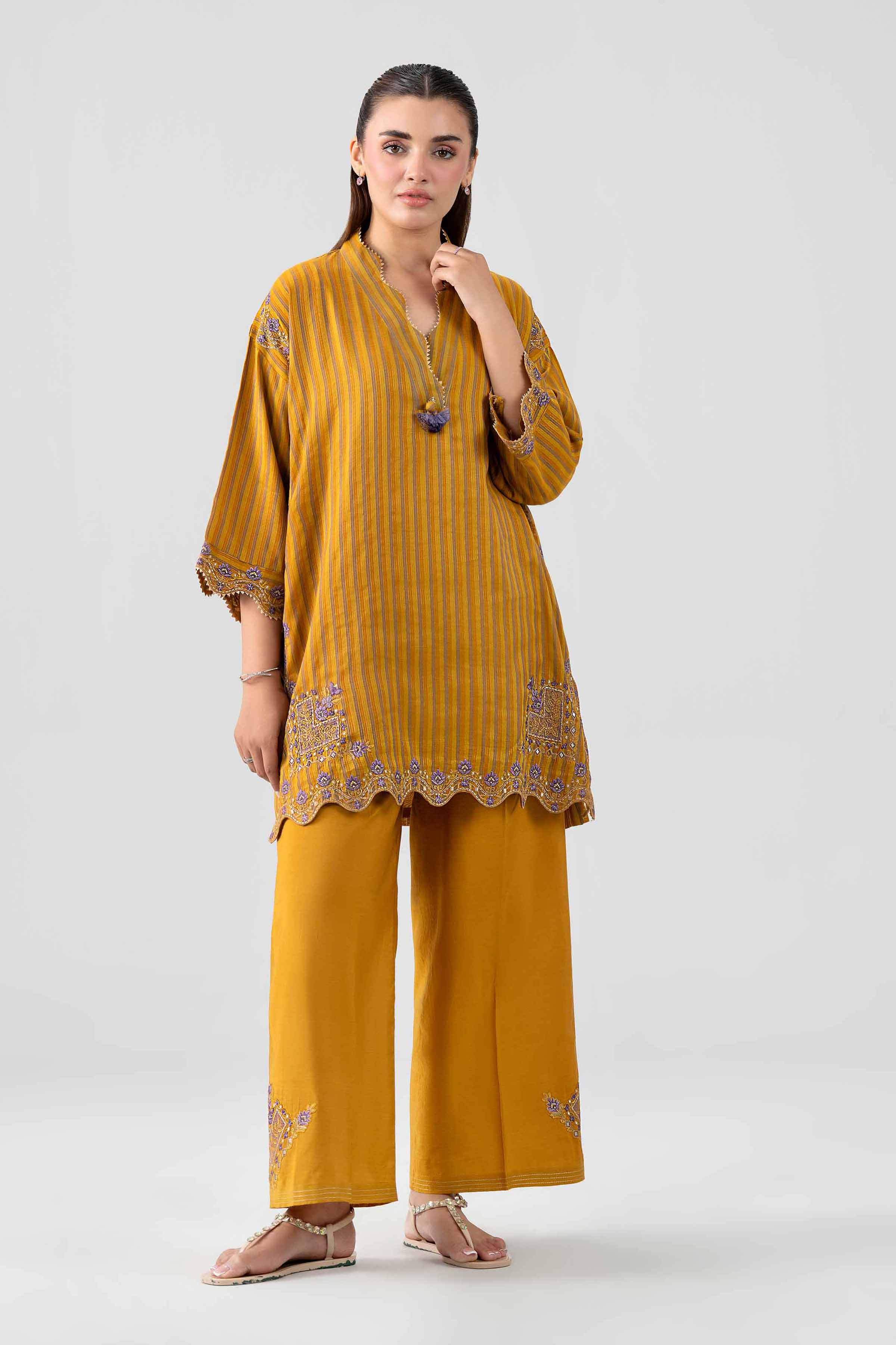 2 Piece - Printed Embroidered Suit - PS26-16