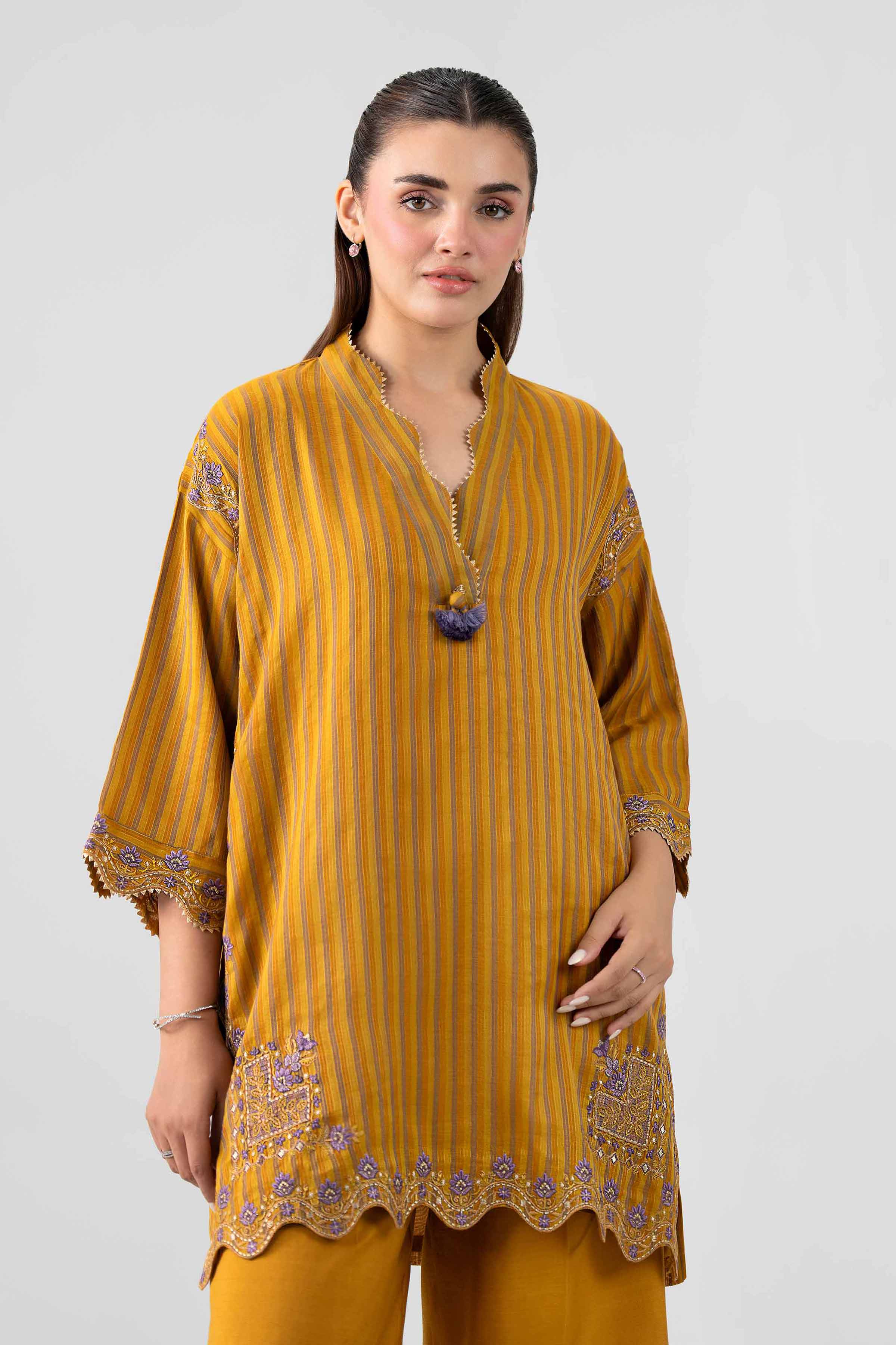 2 Piece - Printed Embroidered Suit - PS26-16