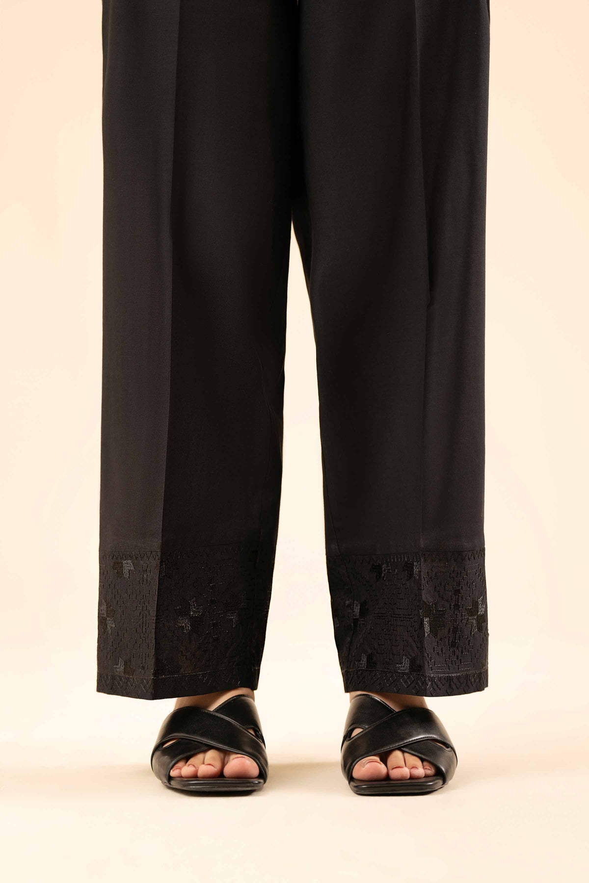 Embroidered Trousers - PW25-100 for Women - Pret Collection | Nishat | Shop Online