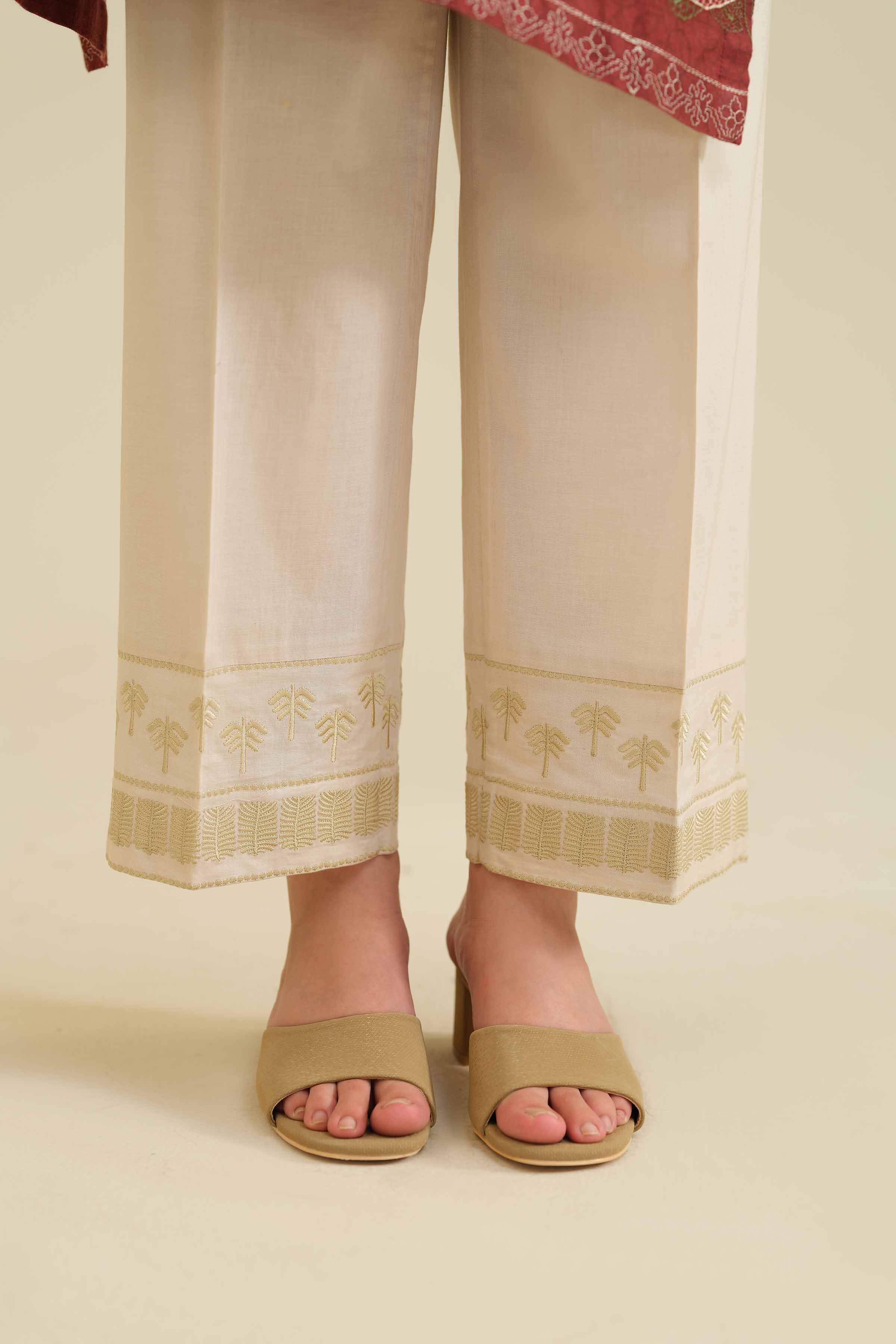 Embroidered Trousers - PW25-104 for Women - Pret Collection | Nishat | Shop Online