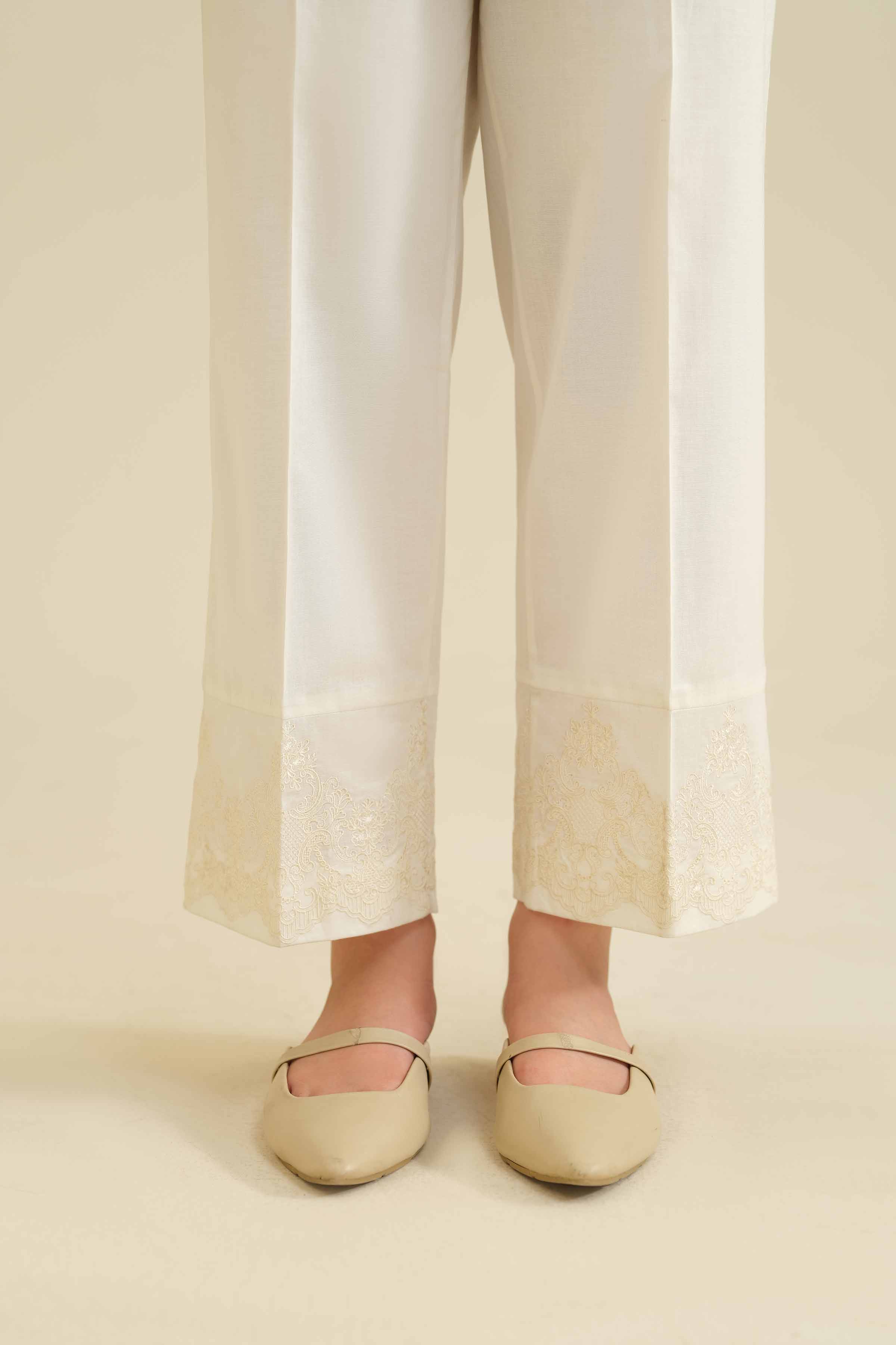 Embroidered Trousers - PW25-105 for Women - Pret Collection | Nishat | Shop Online