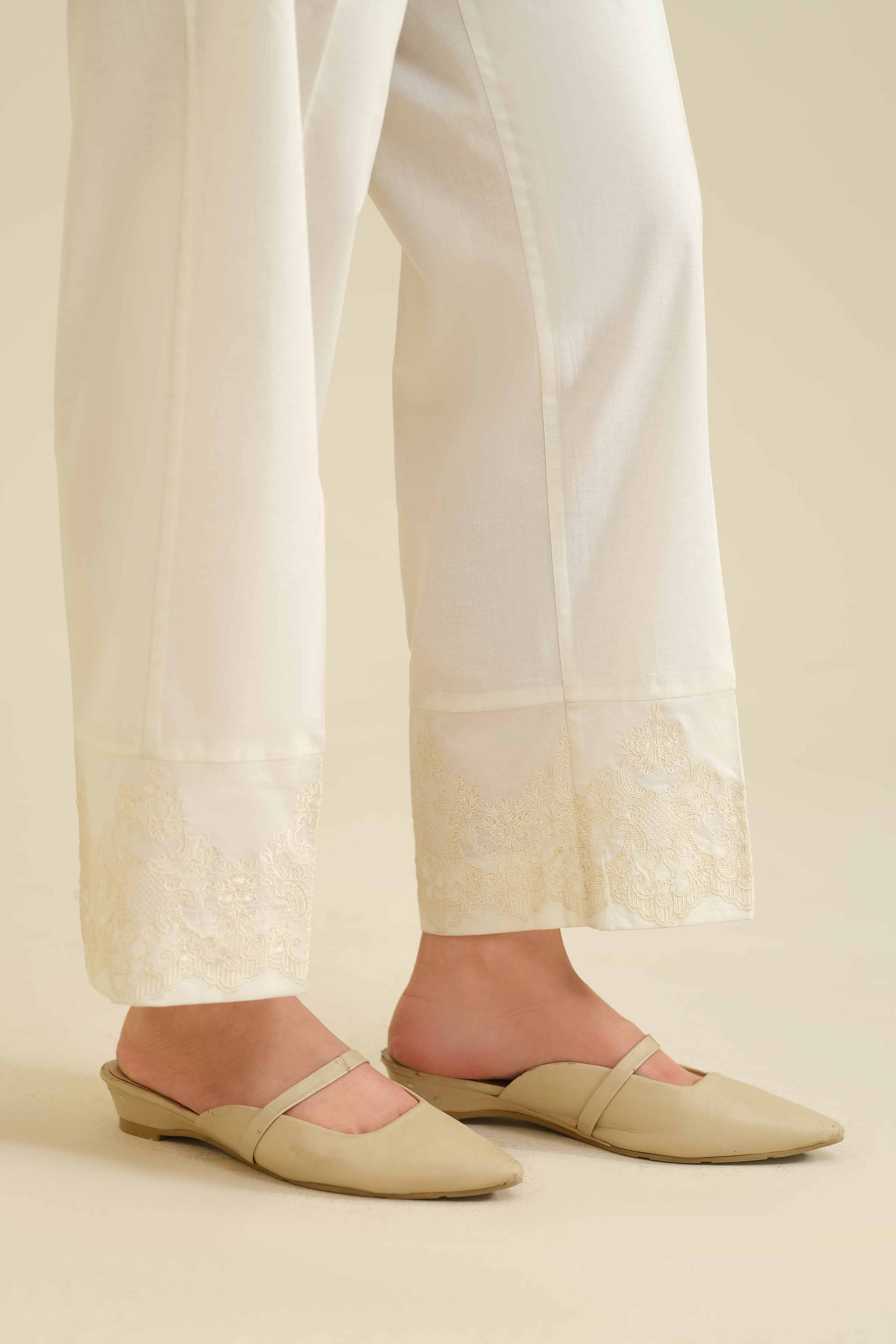 Embroidered Trousers - PW25-105 for Women - Pret Collection | Nishat | Shop Online